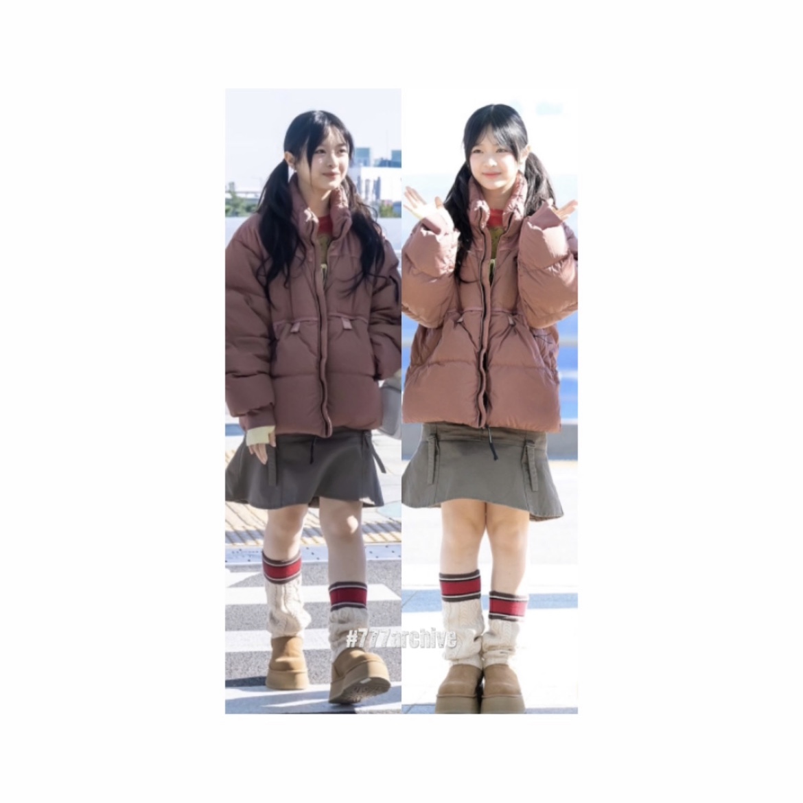 (W) UGG Classic Sweater Letter Boots Chestnut, (W) UGG Classic Sweater Letter Tall Boots Chestnut 착용 스타일 - 2