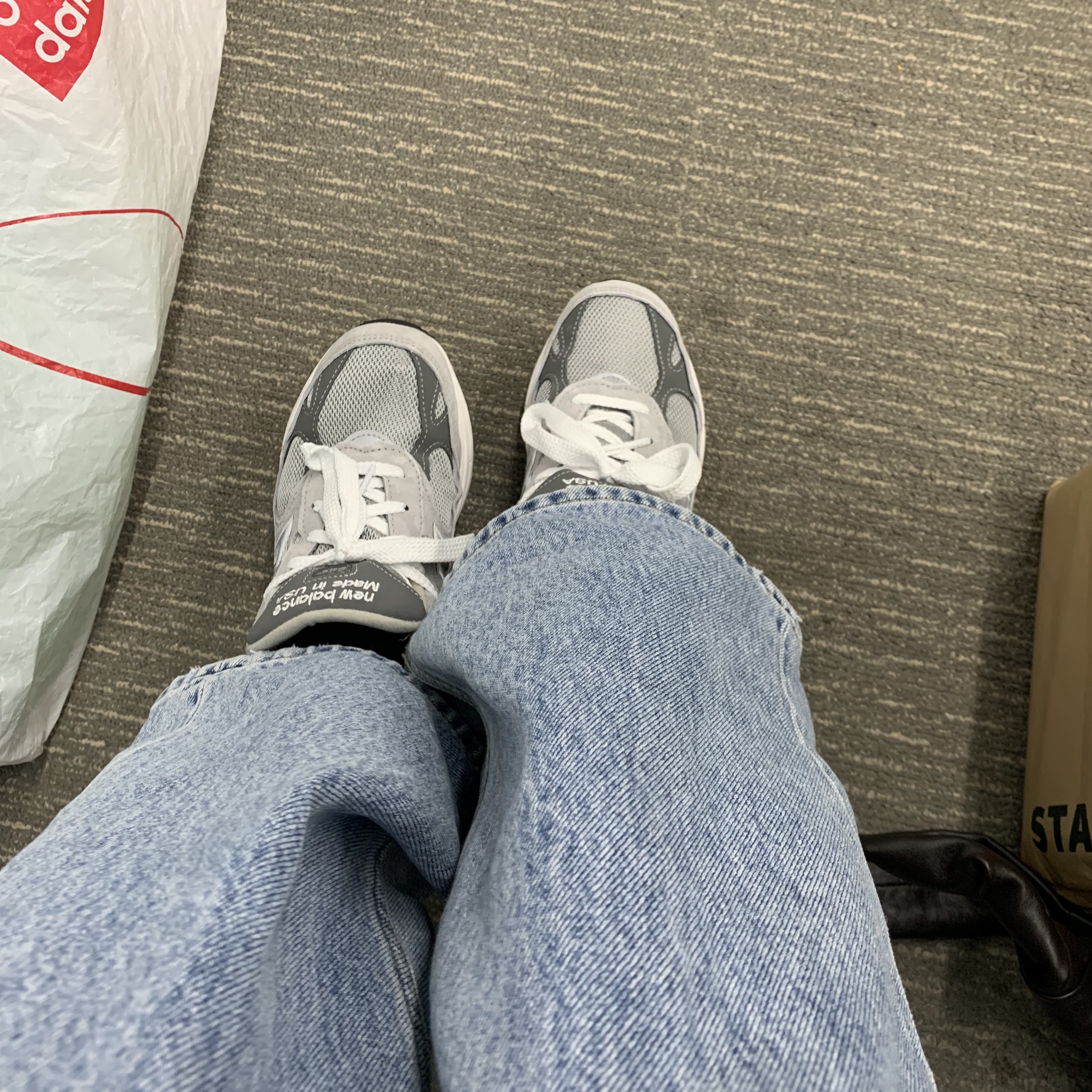 (W) New Balance 993 Made in USA Grey - B Standard 착용 스타일