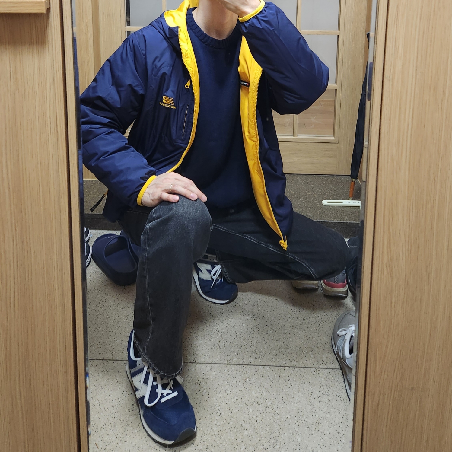New Balance 574 Classics Reimagined Navy 착용 스타일