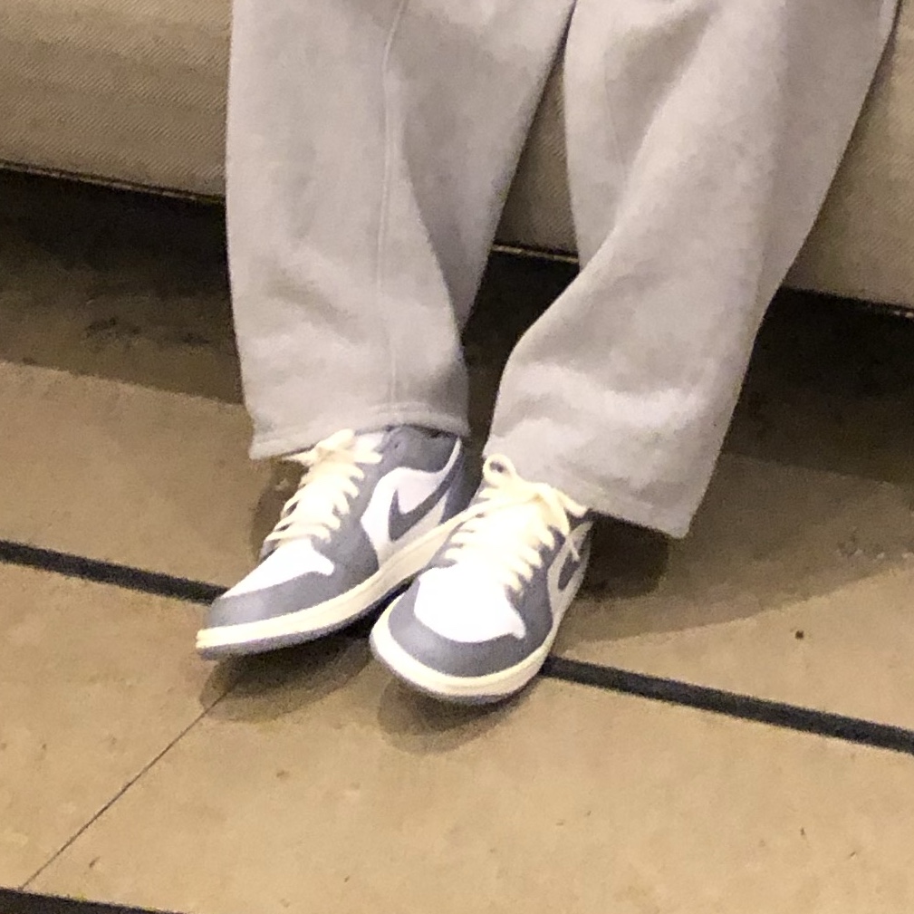 Jordan 1 Low Stealth and White 착용 스타일 - 1
