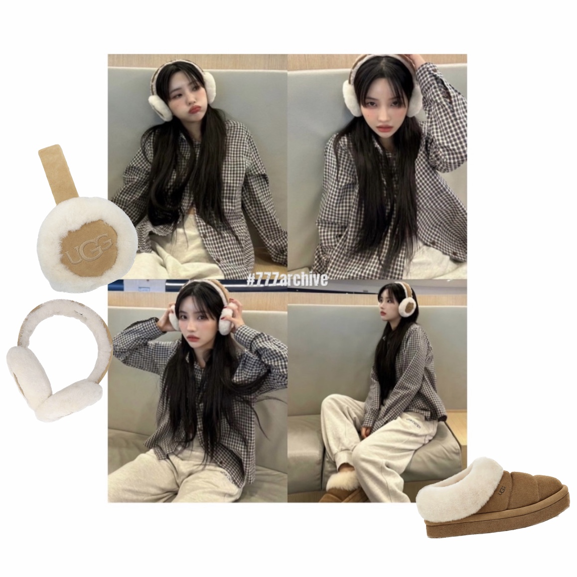 (W) UGG Embroidered Logo Earmuff Chestnut, (W) UGG Tazzlita Chestnut 착용 스타일 - 1