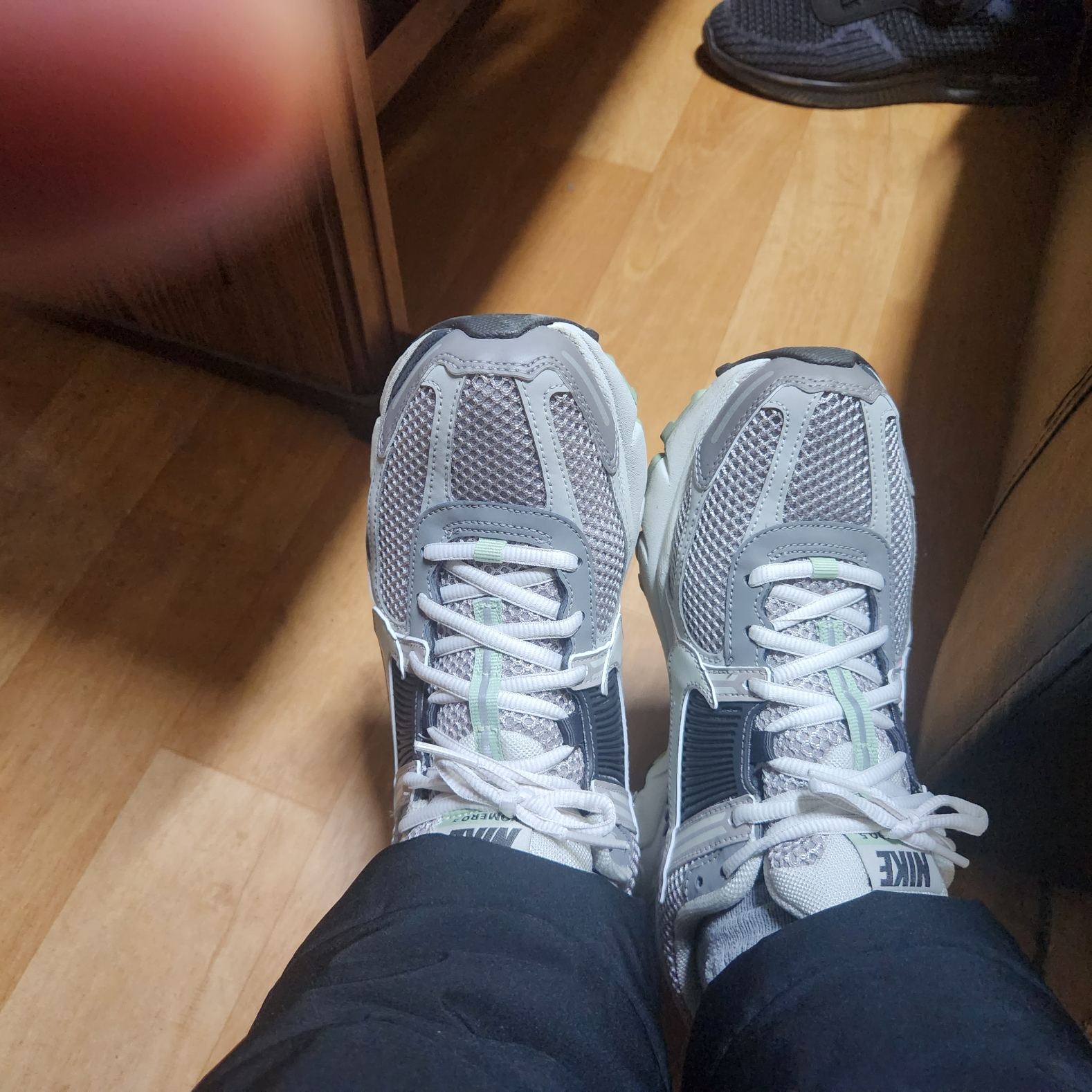 (W) Nike Zoom Vomero 5 Cobblestone and Flat Pewter 착용 스타일