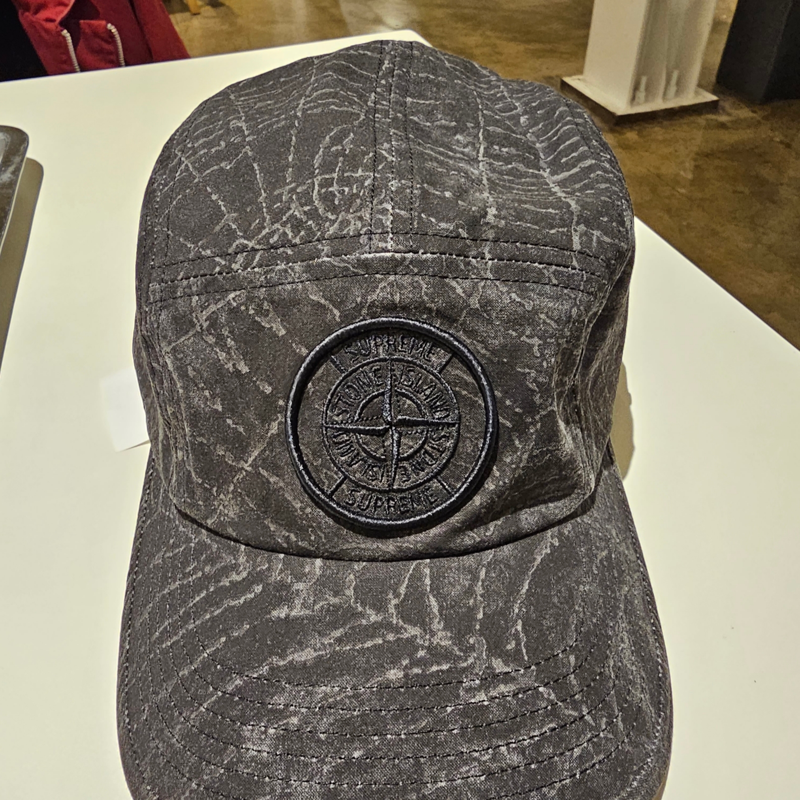 Supreme x Stone Island Camp Cap Black - 23FW 착용 스타일