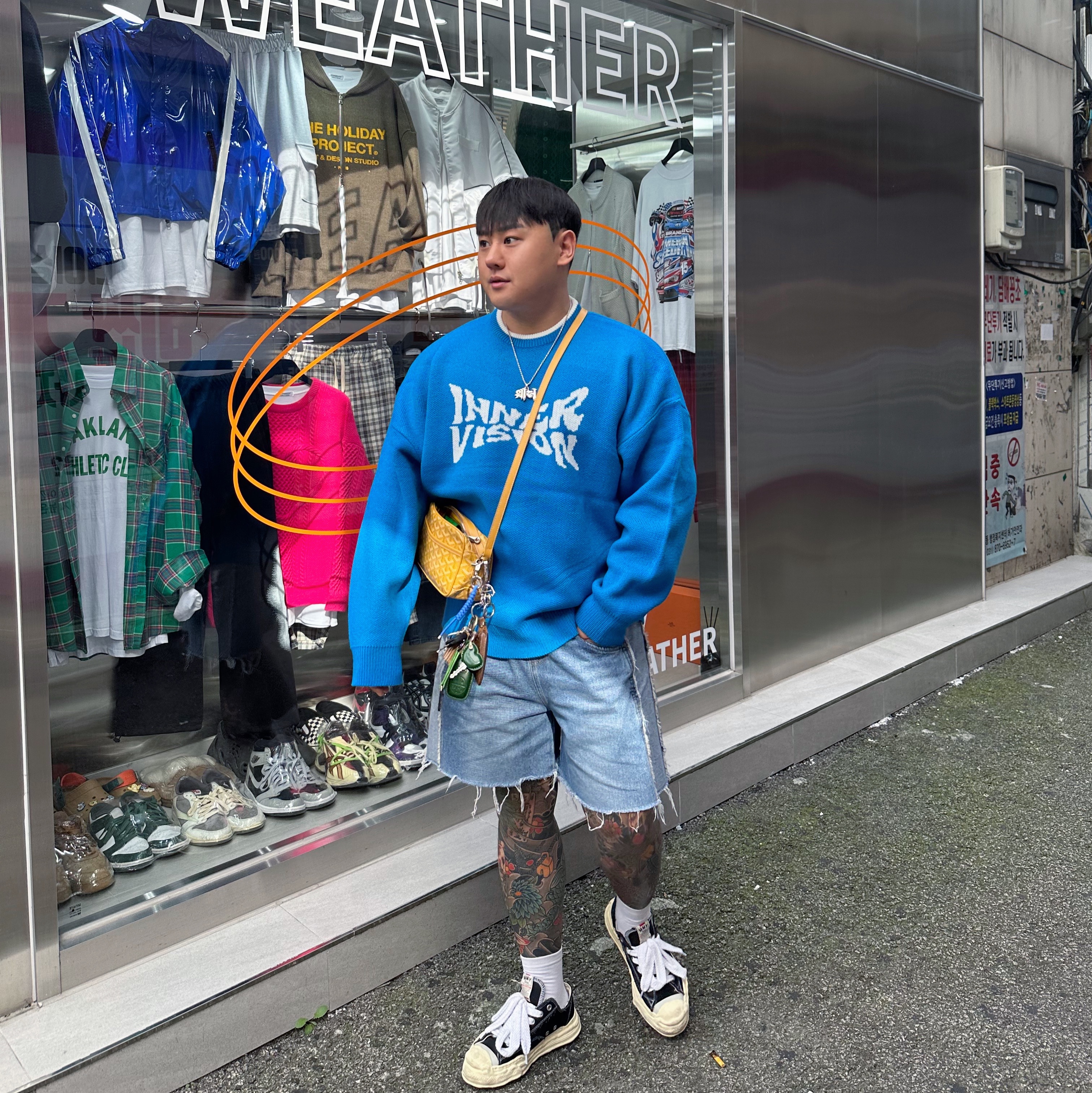 Maison Mihara Yasuhiro Hank VL OG Sole Canvas Low-top Sneakers Black, Goyard Cap-Vert PM Bag Yellow 착용 스타일 - 1