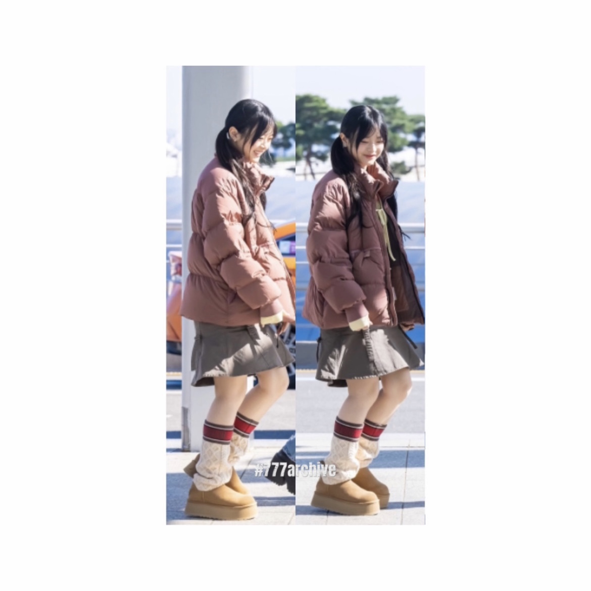 (W) UGG Classic Sweater Letter Boots Chestnut, (W) UGG Classic Sweater Letter Tall Boots Chestnut 착용 스타일 - 3