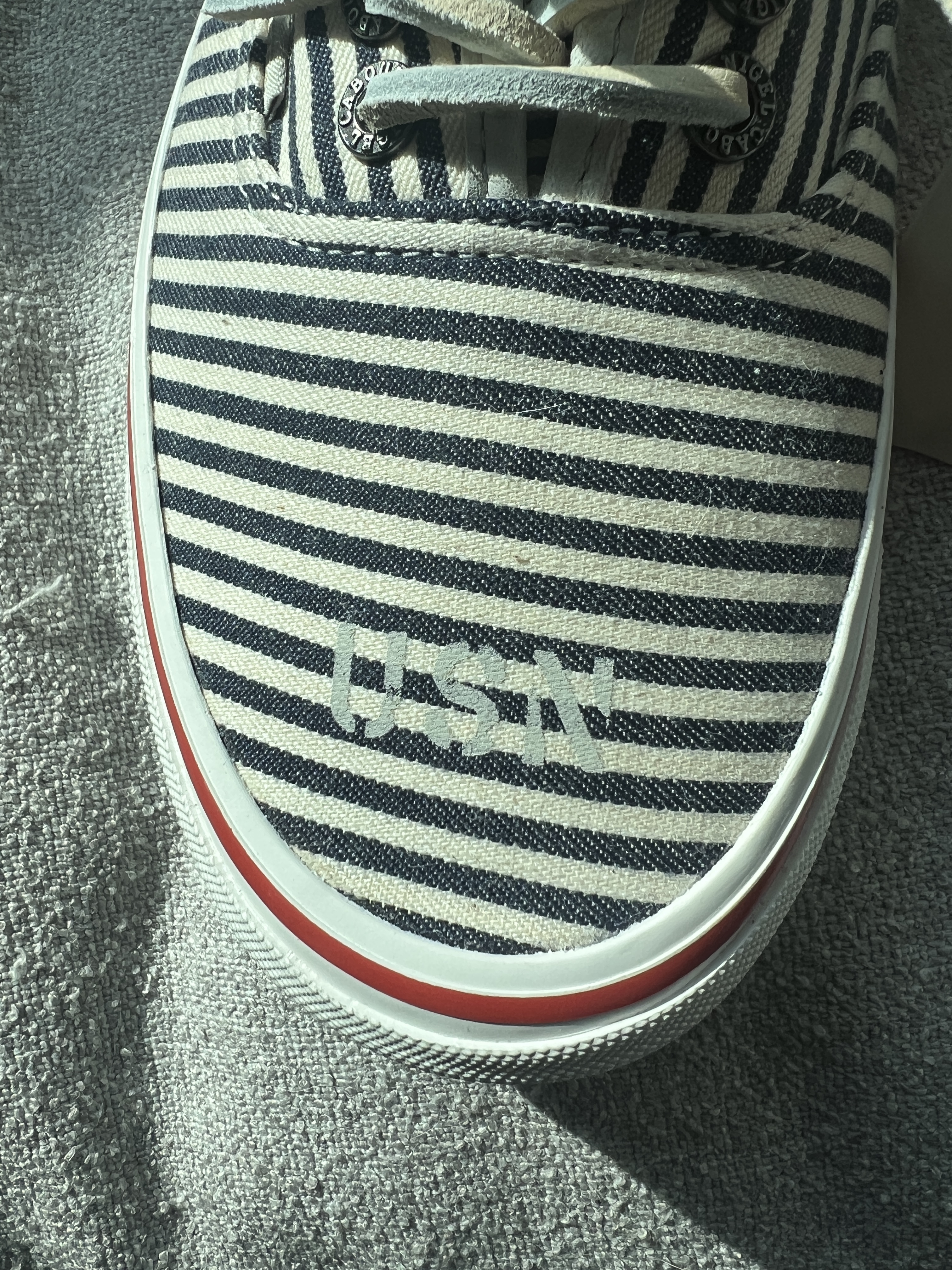 Vans Vault x Nigel Carboun OG Authentic LX Stripes Navy 착용 스타일 - 3