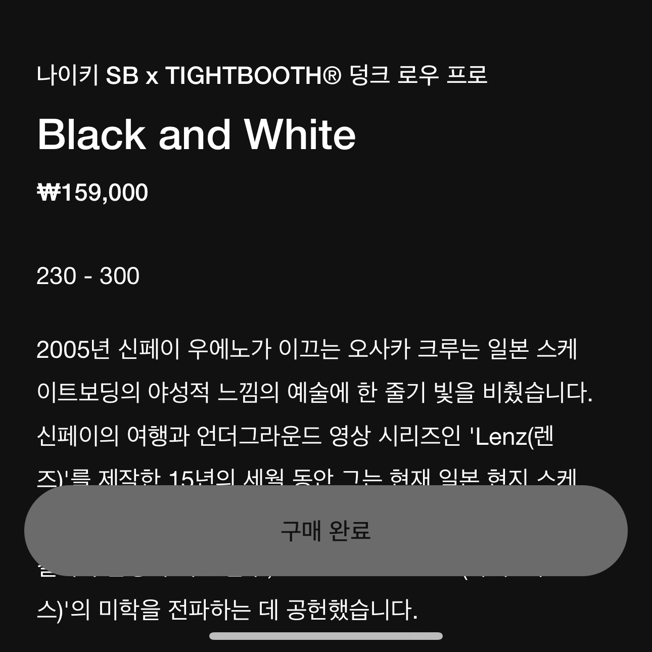 Nike x Tightbooth SB Dunk Low Pro Black and White 착용 스타일