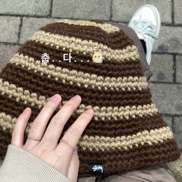 Stussy Swirl Knit Bucket Hat Brown, (W) Nike Dunk Low Light Bone 착용 스타일 - 2