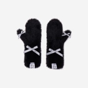 Bloomingtale Fluffy Ribbon Mitten Black