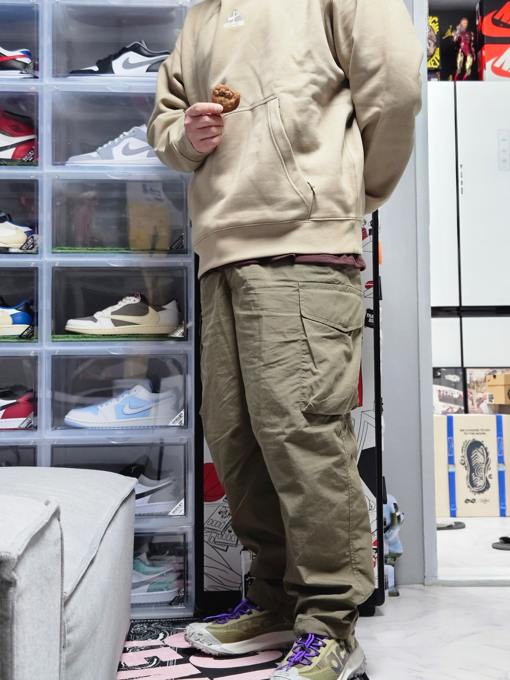 Nike ACG Therma-Fit Fleece Pullover Hoodie Khaki - Asia 착용 스타일 - 4