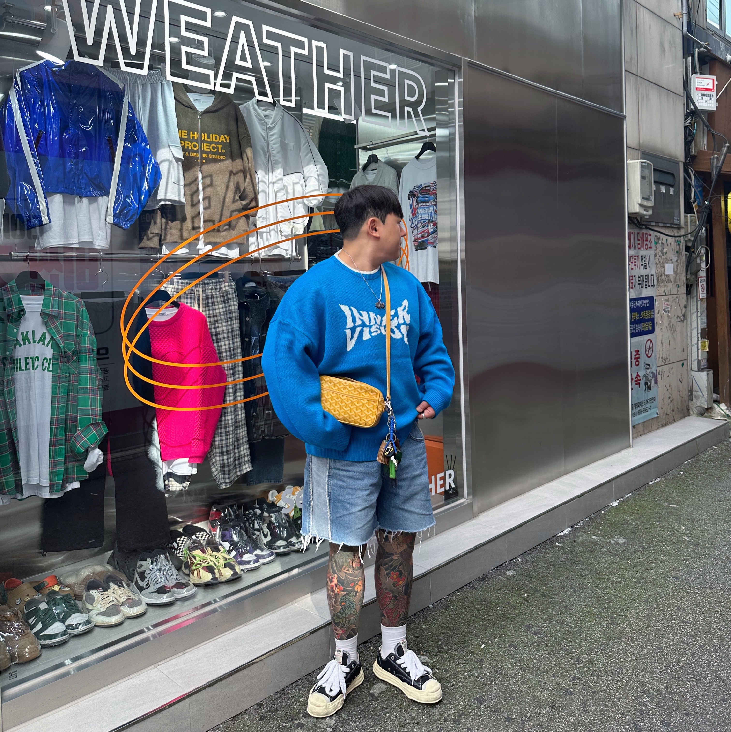 Maison Mihara Yasuhiro Hank VL OG Sole Canvas Low-top Sneakers Black, Goyard Cap-Vert PM Bag Yellow 착용 스타일 - 2