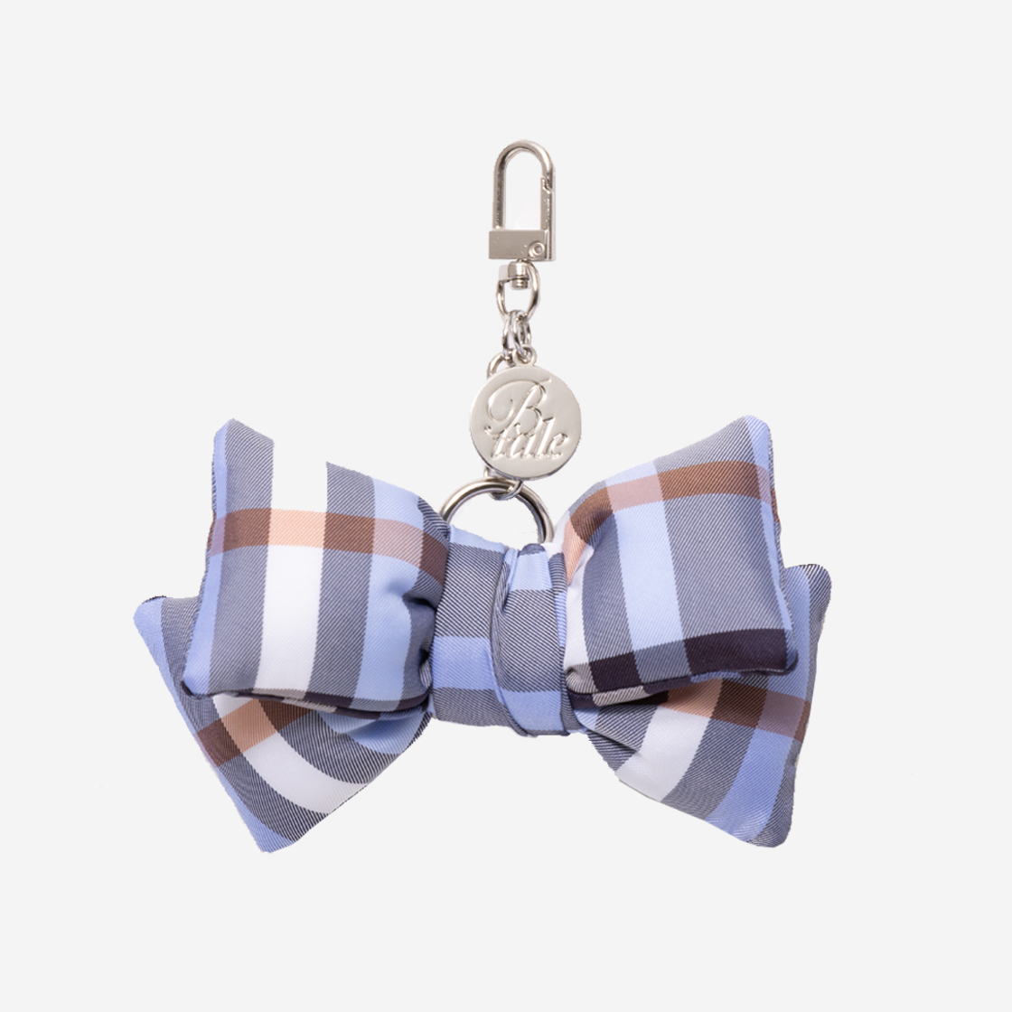 블루밍테일 패디드 리본 키링 옴브레 체크(Bloomingtale Padded Ribbon Keyring Ombre Check)