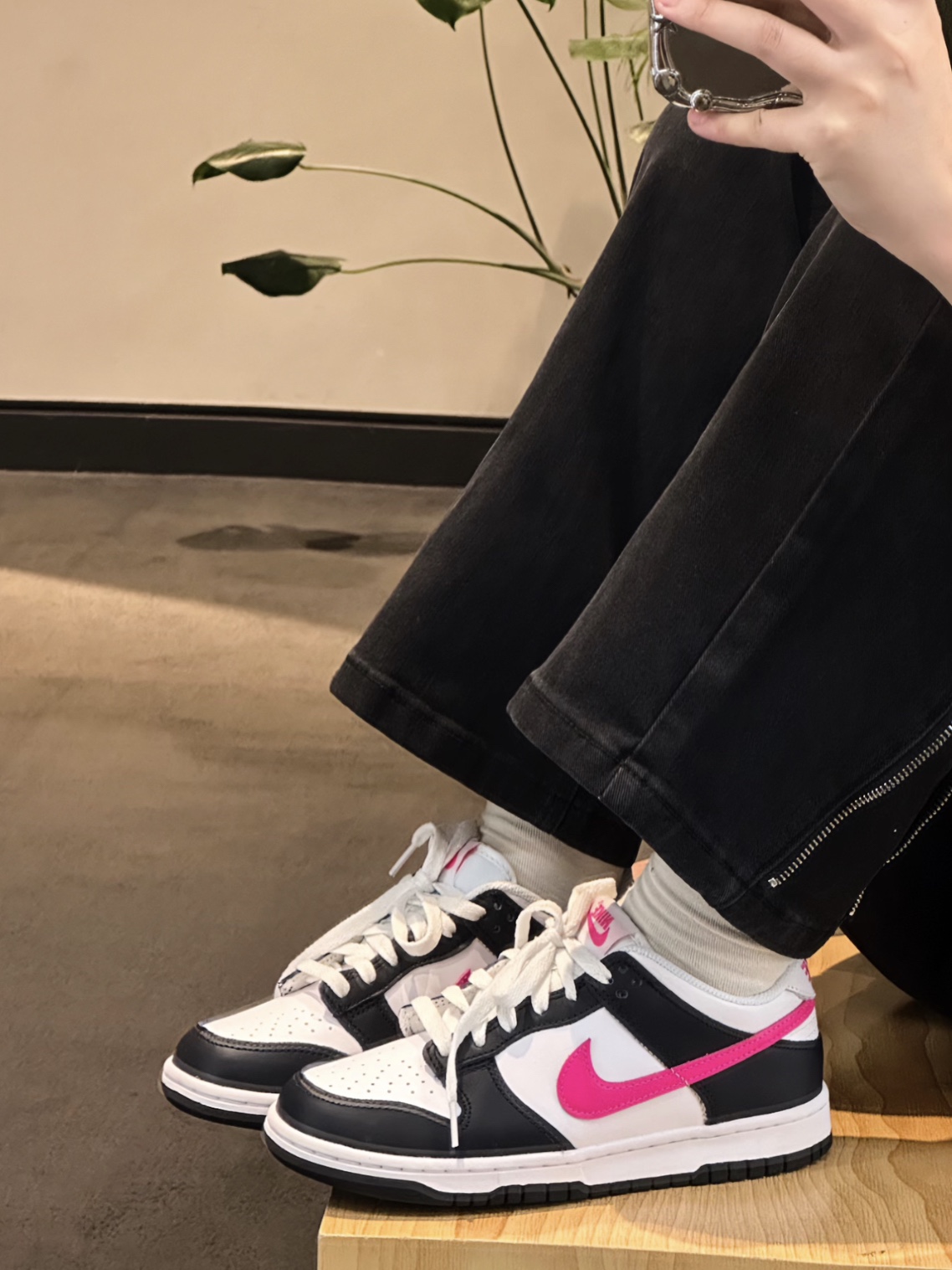 (GS) Nike Dunk Low Dark Obsidian Fierce Pink 착용 스타일