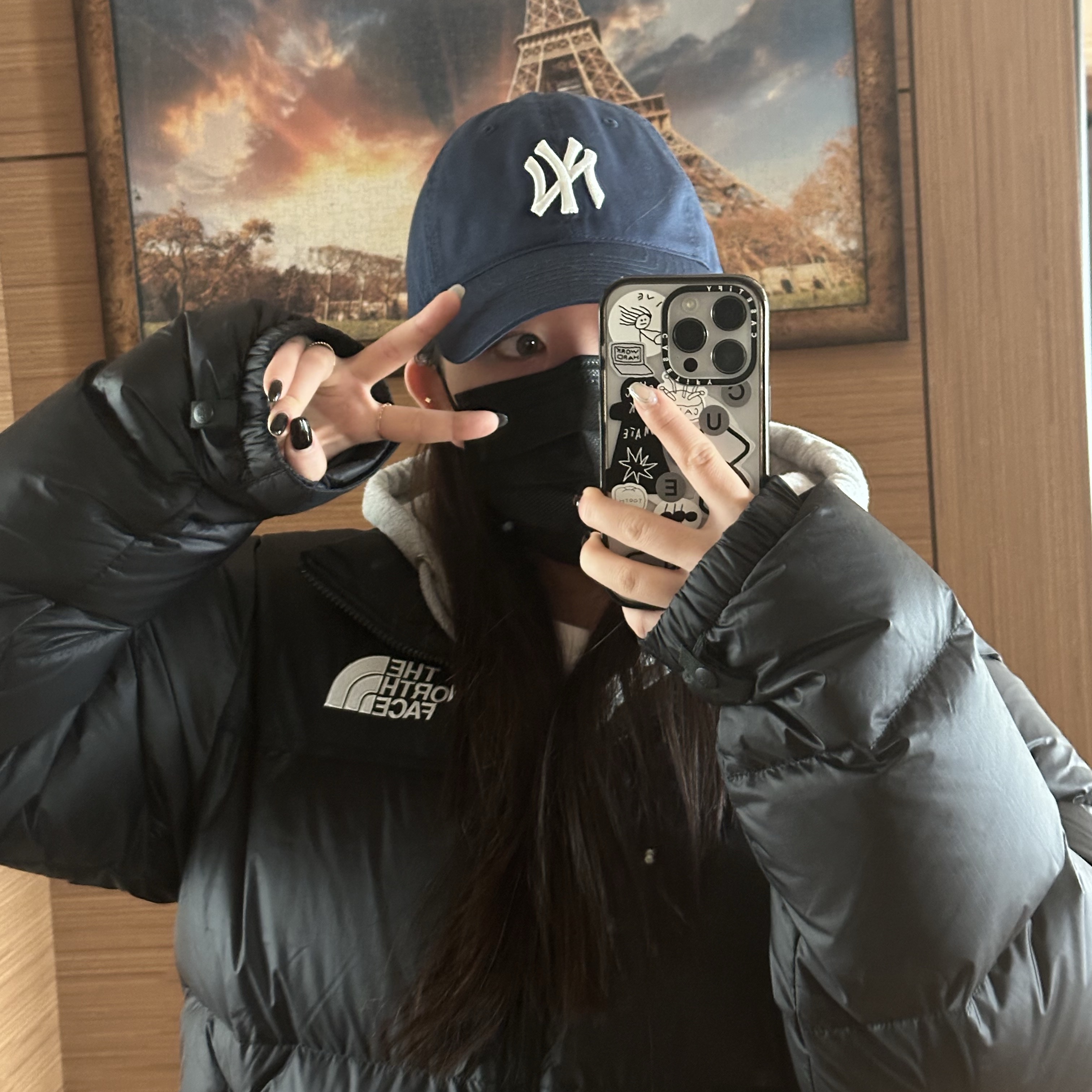 The North Face 1996 Eco Nuptse Jacket Black 착용 스타일