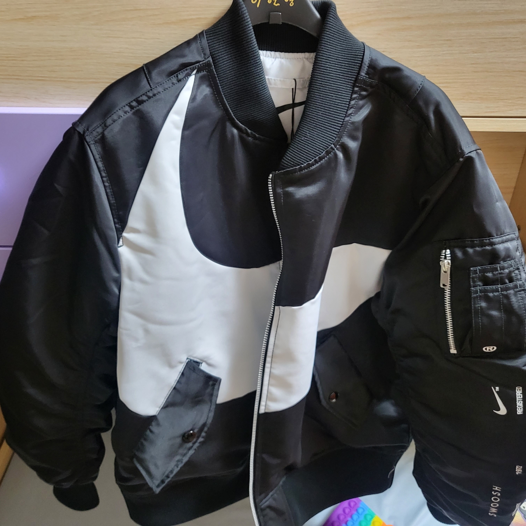 Nike NSW Swoosh Therma-Fit Bomber Black - Asia 착용 스타일