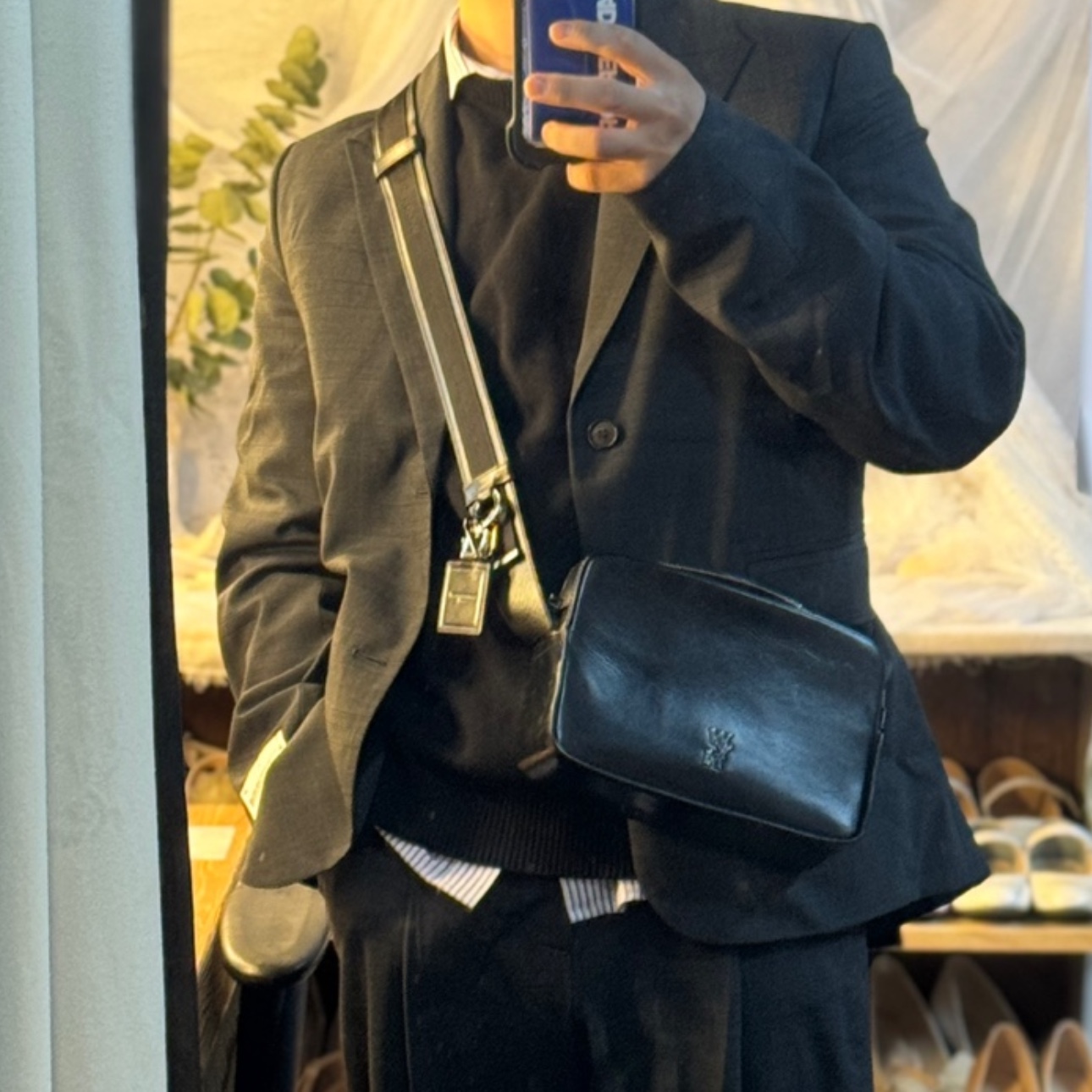 Zara x Ader Error Wool Blend Oversize Blazer Grey, Zara x Ader Error Tapered Trousers Grey 착용 스타일 - 1