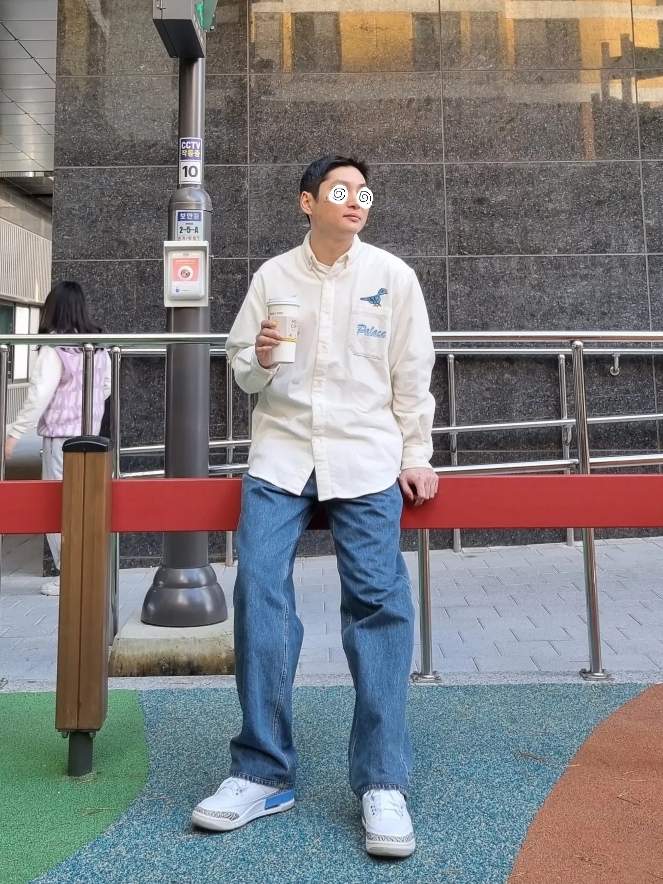 Palace x CK1 Baggy Jean Tinted Sandstone Indigo - 22SS, Jordan 3 Retro UNC 2020 착용 스타일