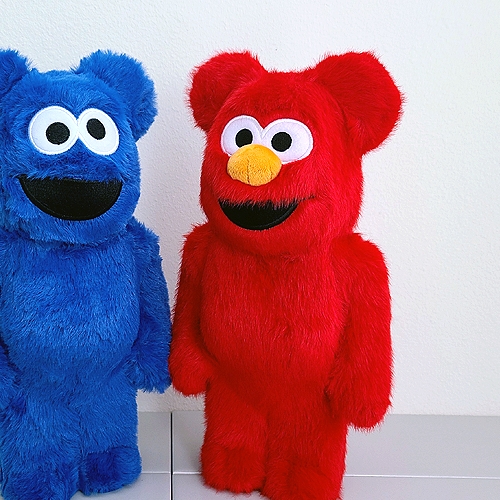 Bearbrick Sesame Street Elmo Costume Ver. 2 400%, Bearbrick Sesame Street Cookie Monster Costume Ver. 400% 착용 스타일 - 2