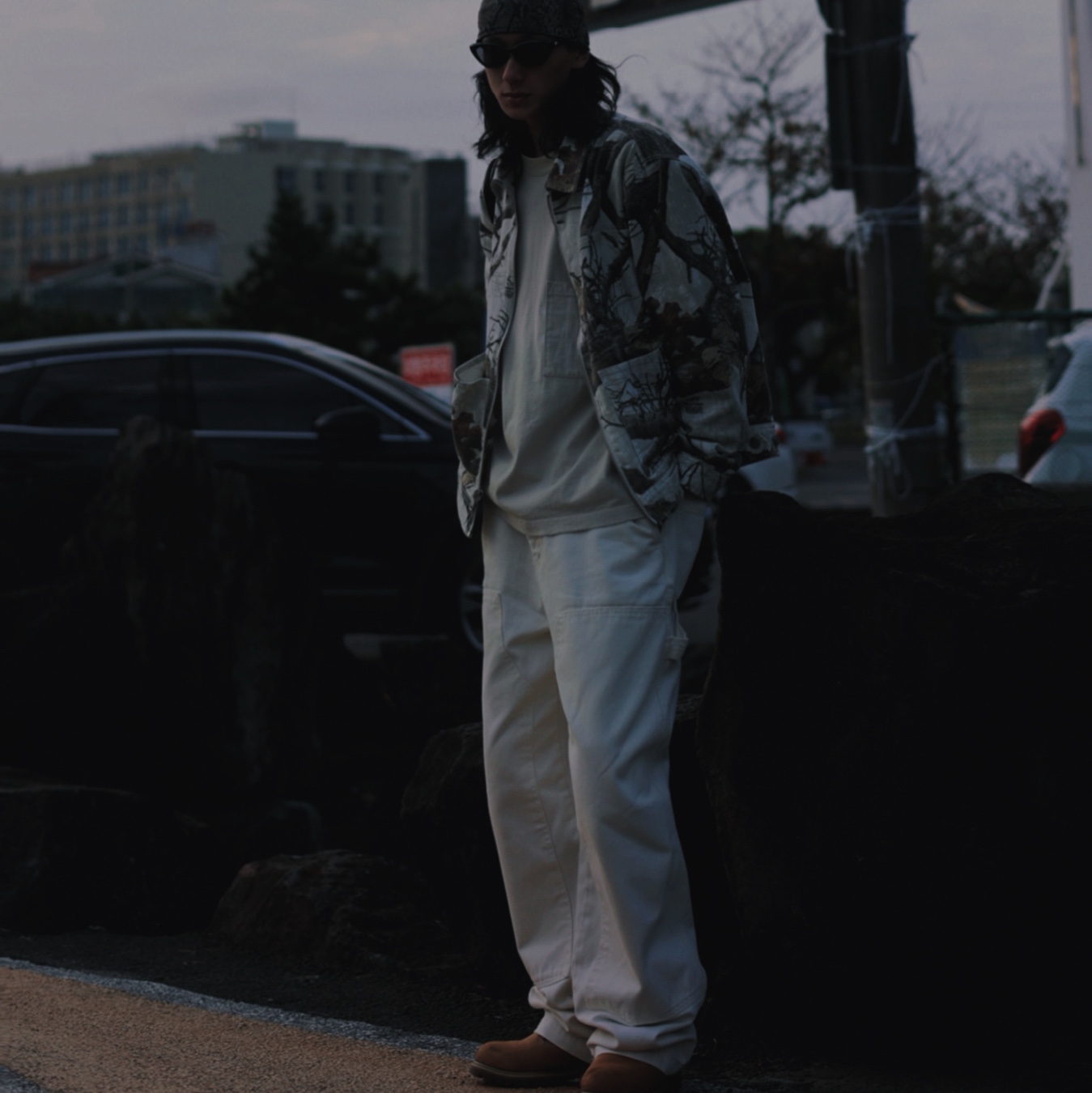 Stussy Realtree Edge Zip Work Jacket Snow, Stussy Canvas Work Pants Bone 착용 스타일 - 4