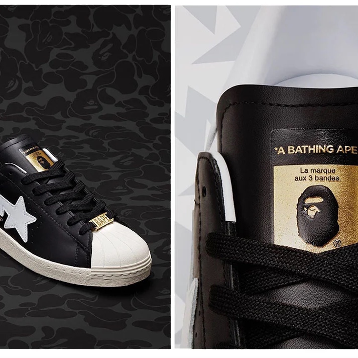 Adidas x BAPE Superstar 80s Green Camo, Adidas x BAPE Superstar 80s Core Black Off White 착용 스타일 - 4