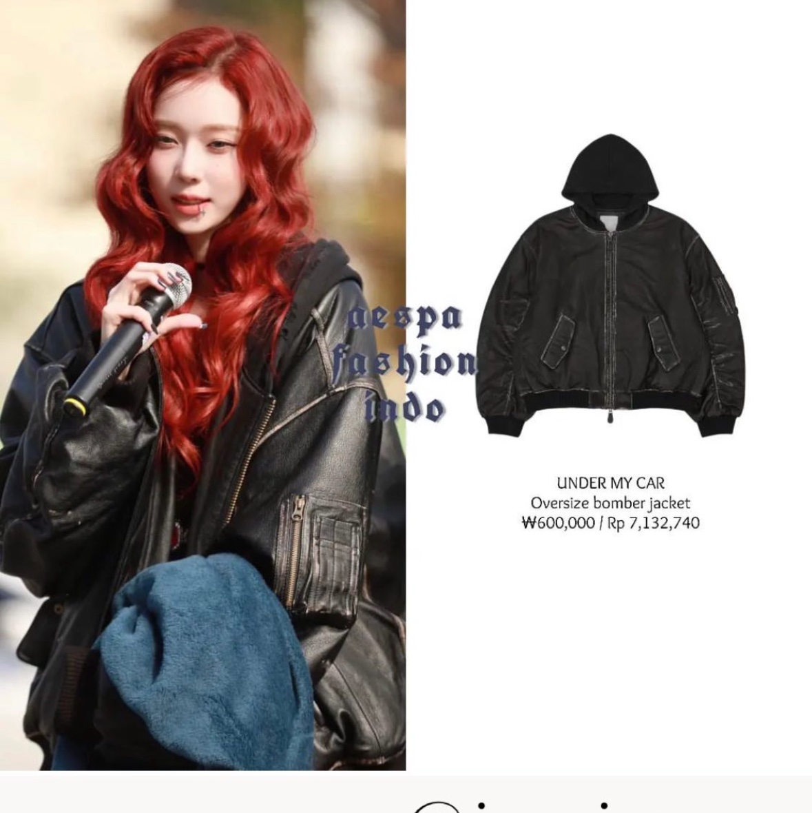 Undermycar Burok Vintage Cowhide Oversized Bomber Antique Bronze - 23FW 착용 스타일