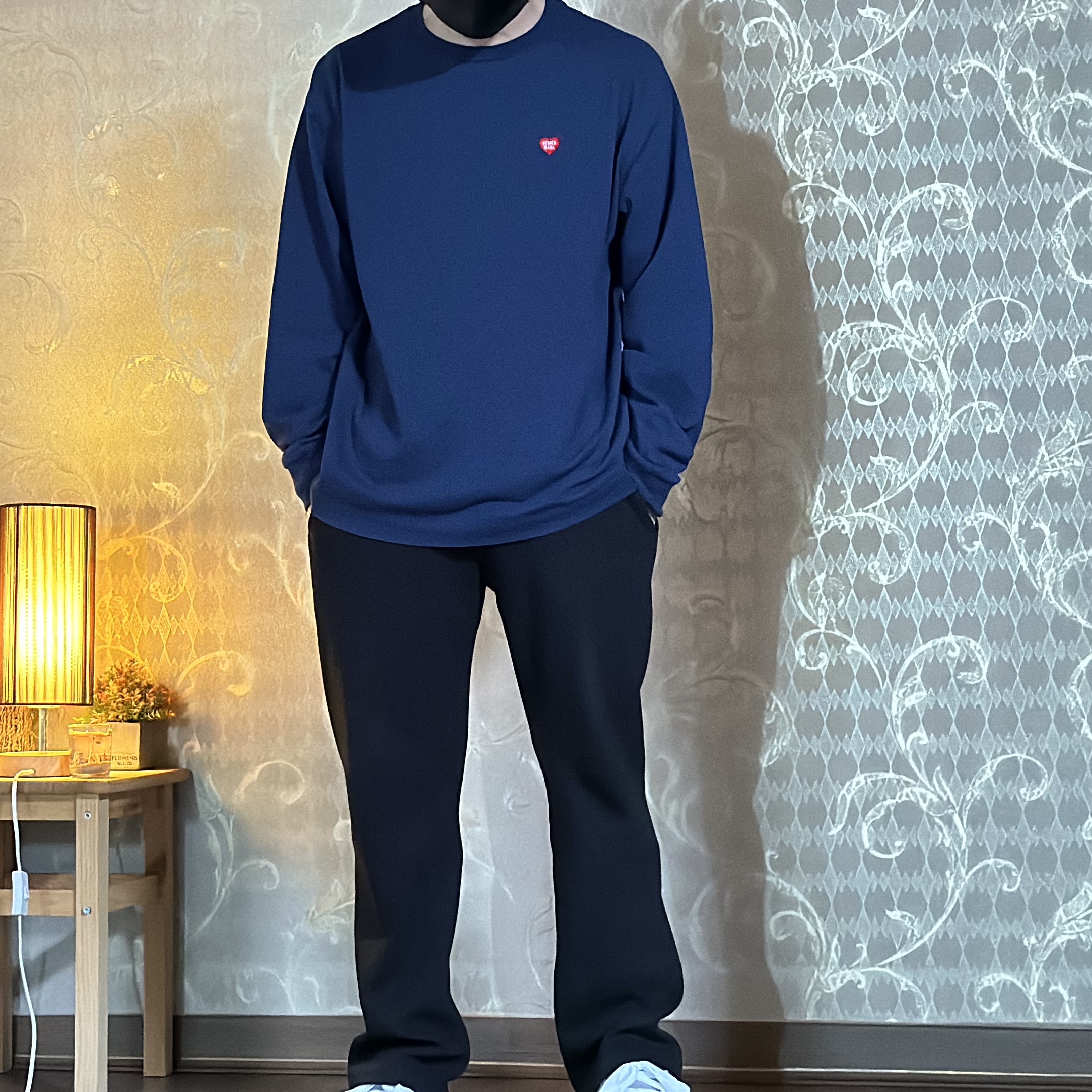 Human Made Graphic L/S T-Shirt #6 Navy, Human Made Graphic L/S T-Shirt #1 Olive Drab 착용 스타일 - 3
