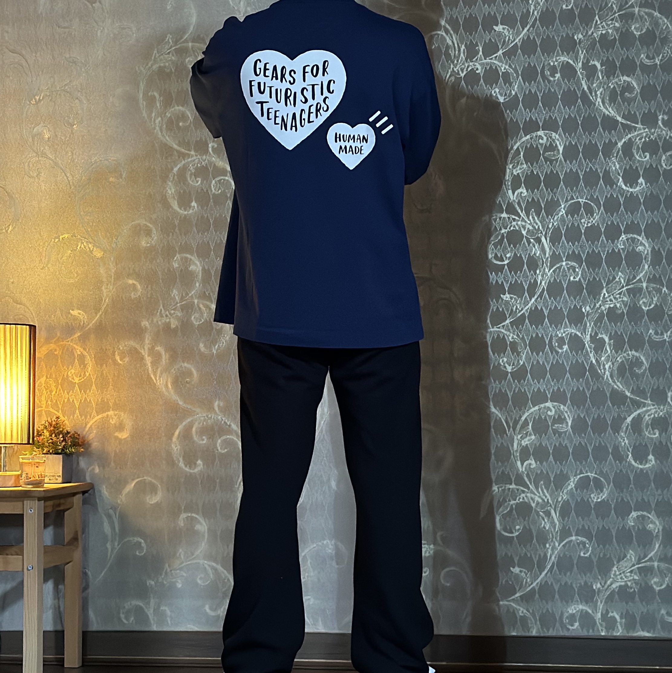 Human Made Graphic L/S T-Shirt #6 Navy, Human Made Graphic L/S T-Shirt #1 Olive Drab 착용 스타일 - 4