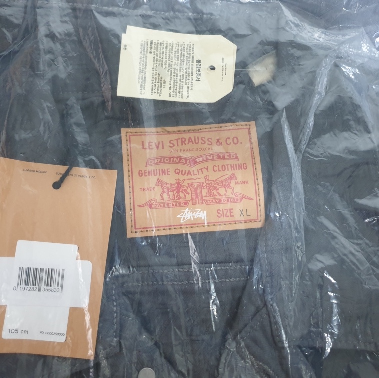 Stussy x Levi's Jacquard Trucker Jacket Black 착용 스타일
