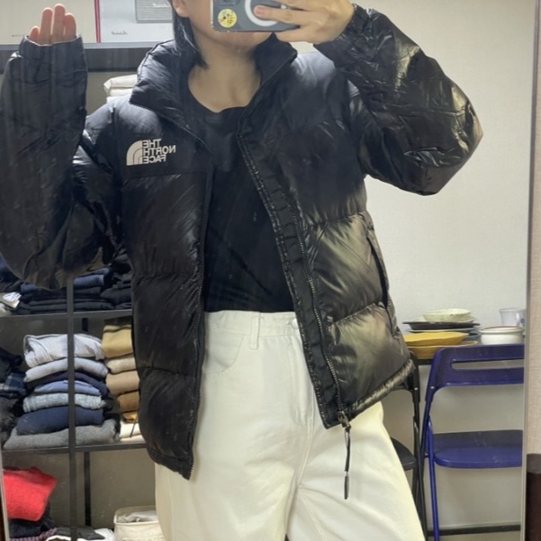 The North Face 1996 Eco Nuptse Jacket Real Black 착용 스타일
