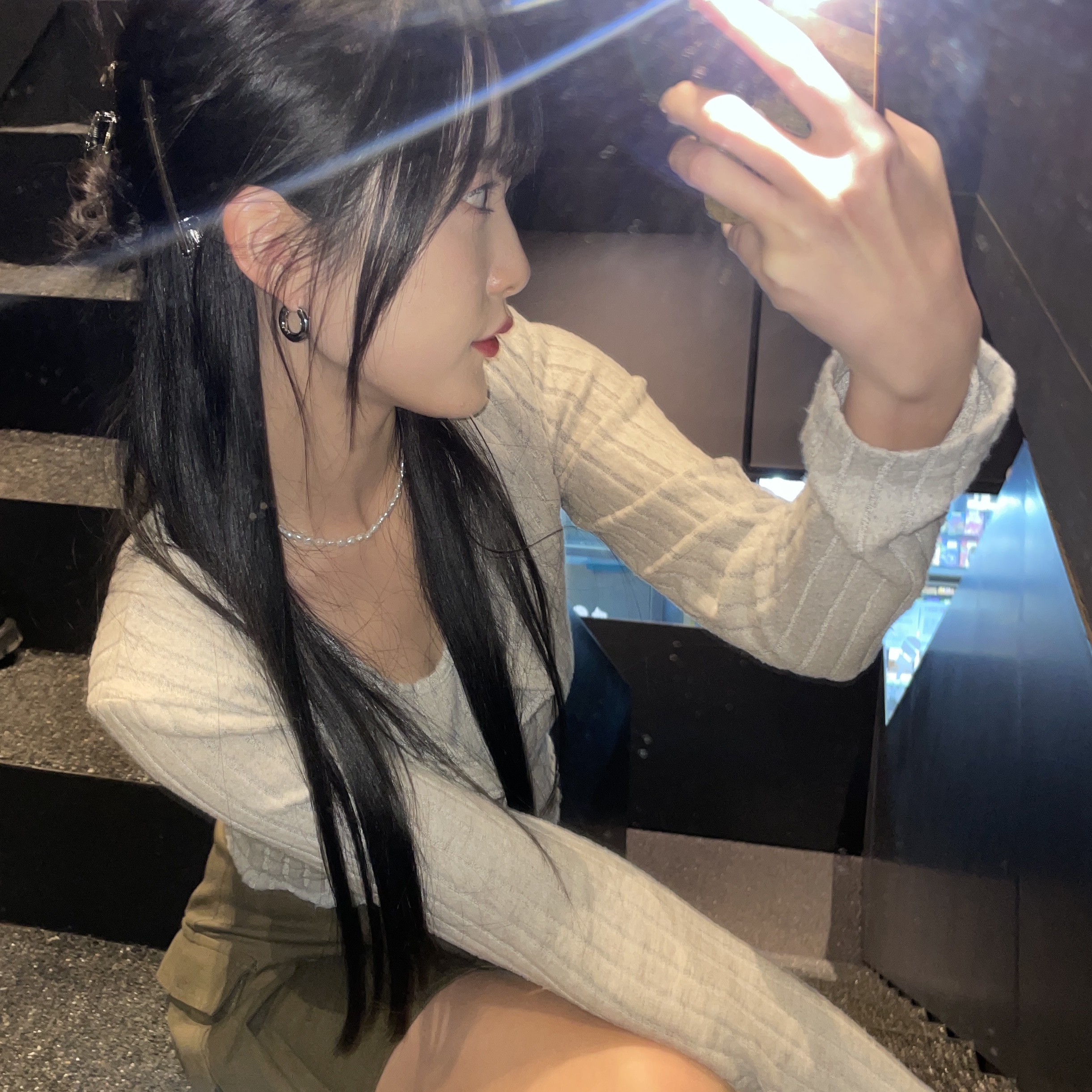 Sentiments No.247 Earring Silver, (W) UGG Classic Mini II Boots Chestnut 착용 스타일 - 1
