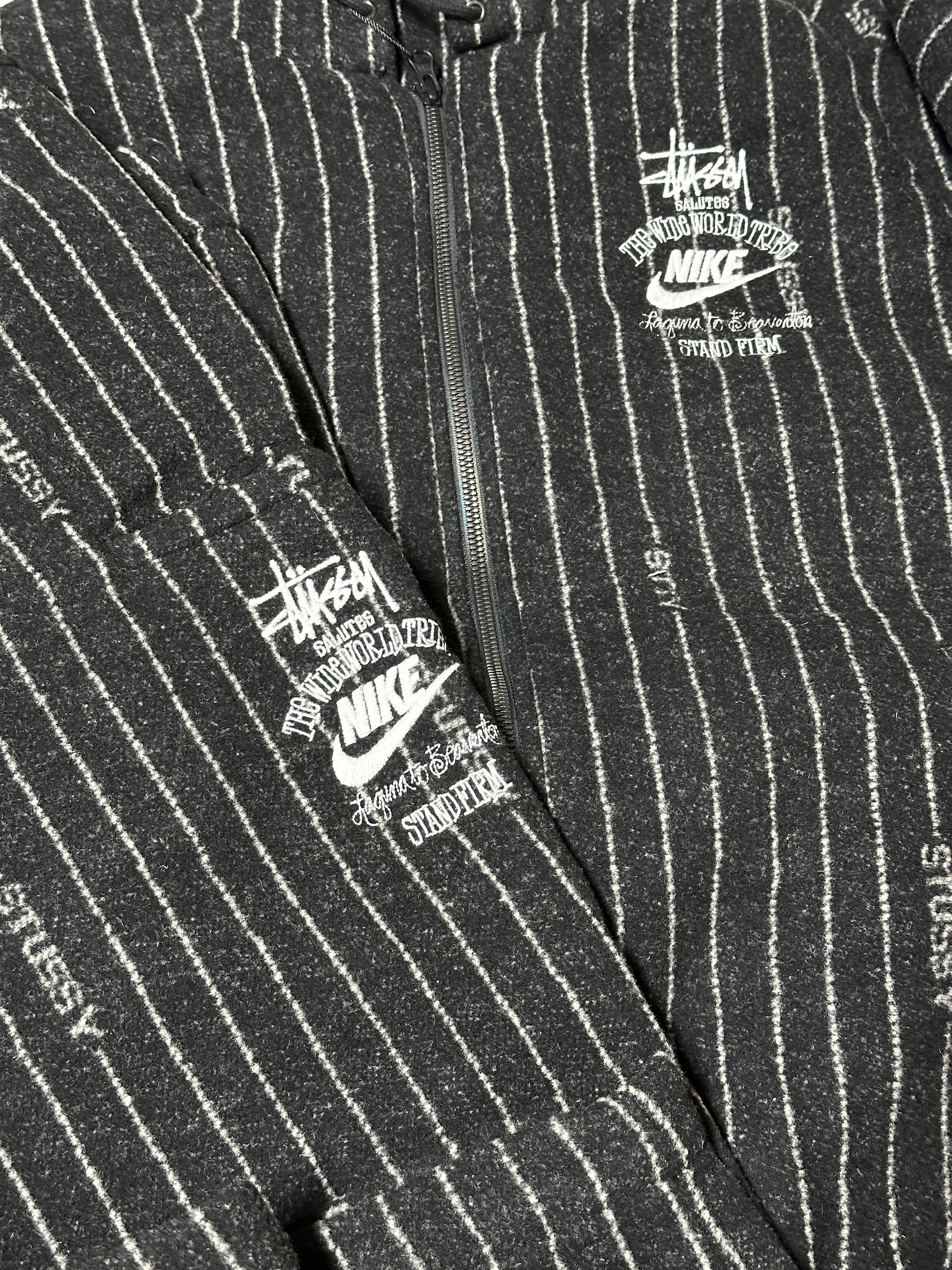 Nike x Stussy NRG Striped Wool Jacket Black (DR4023-010), Nike x Stussy NRG Striped Wool Pants Black (DR4021-010) 착용 스타일 - 1