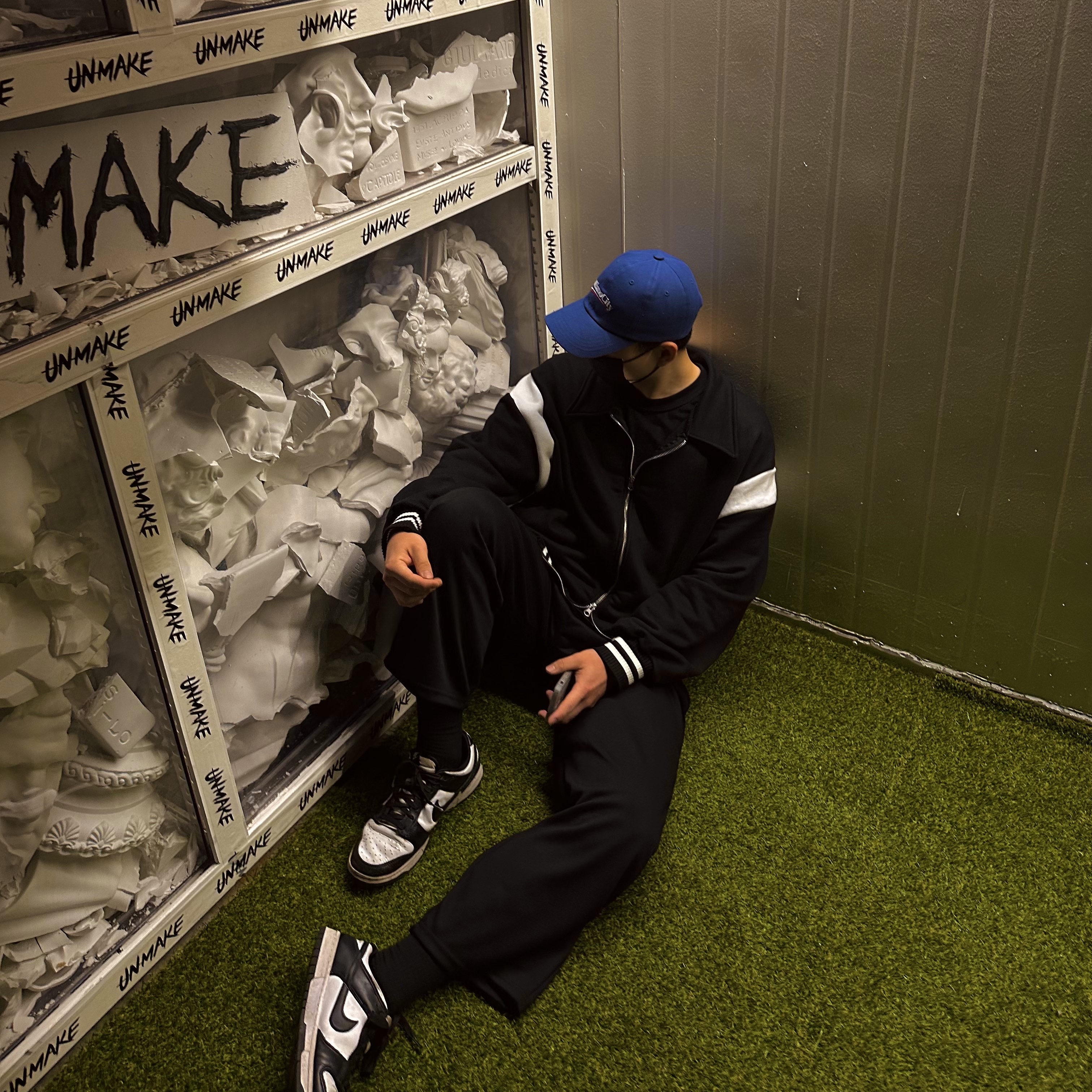 Nike Dunk Low Retro Black 착용 스타일 - 2