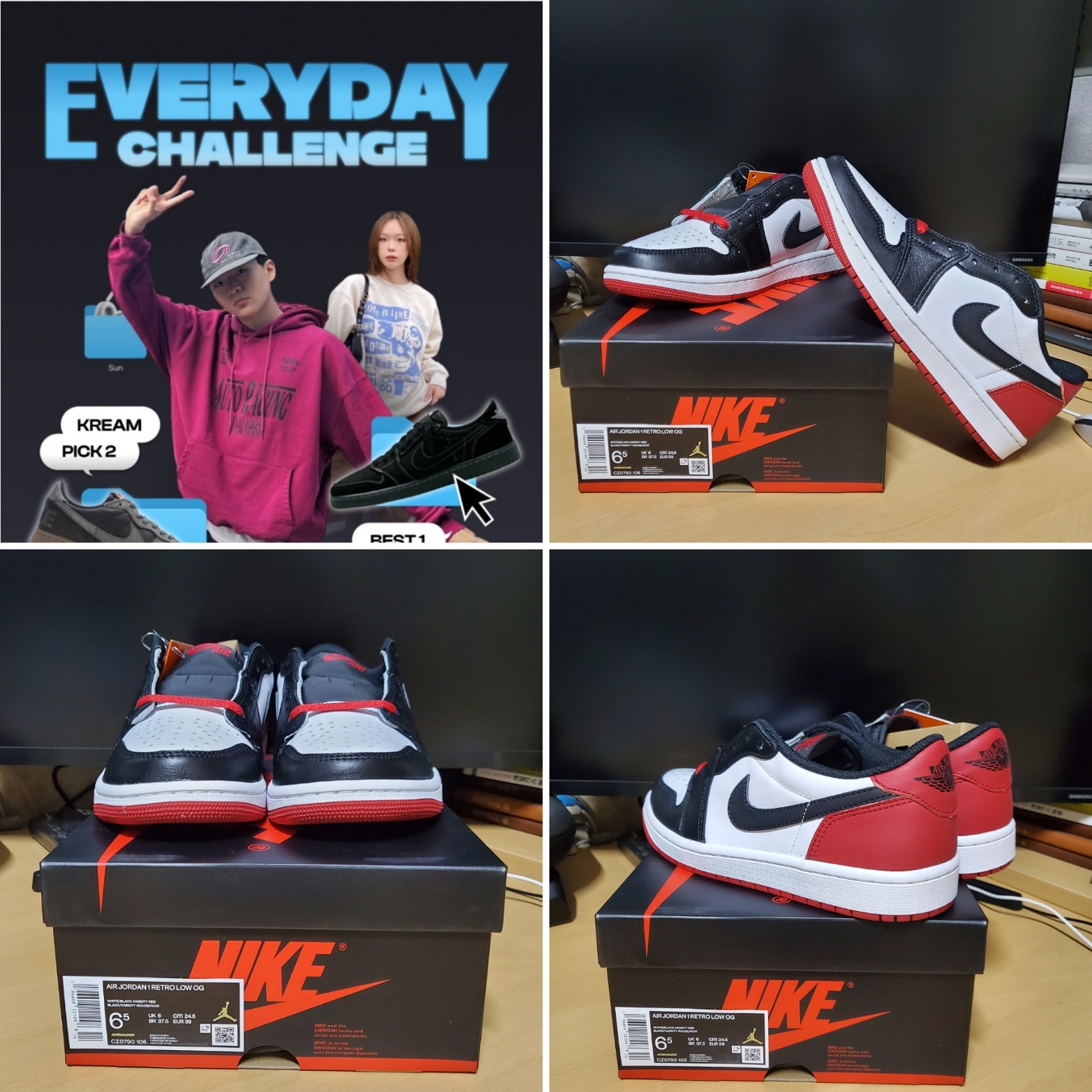 Jordan 1 Retro Low OG Black Toe 착용 스타일