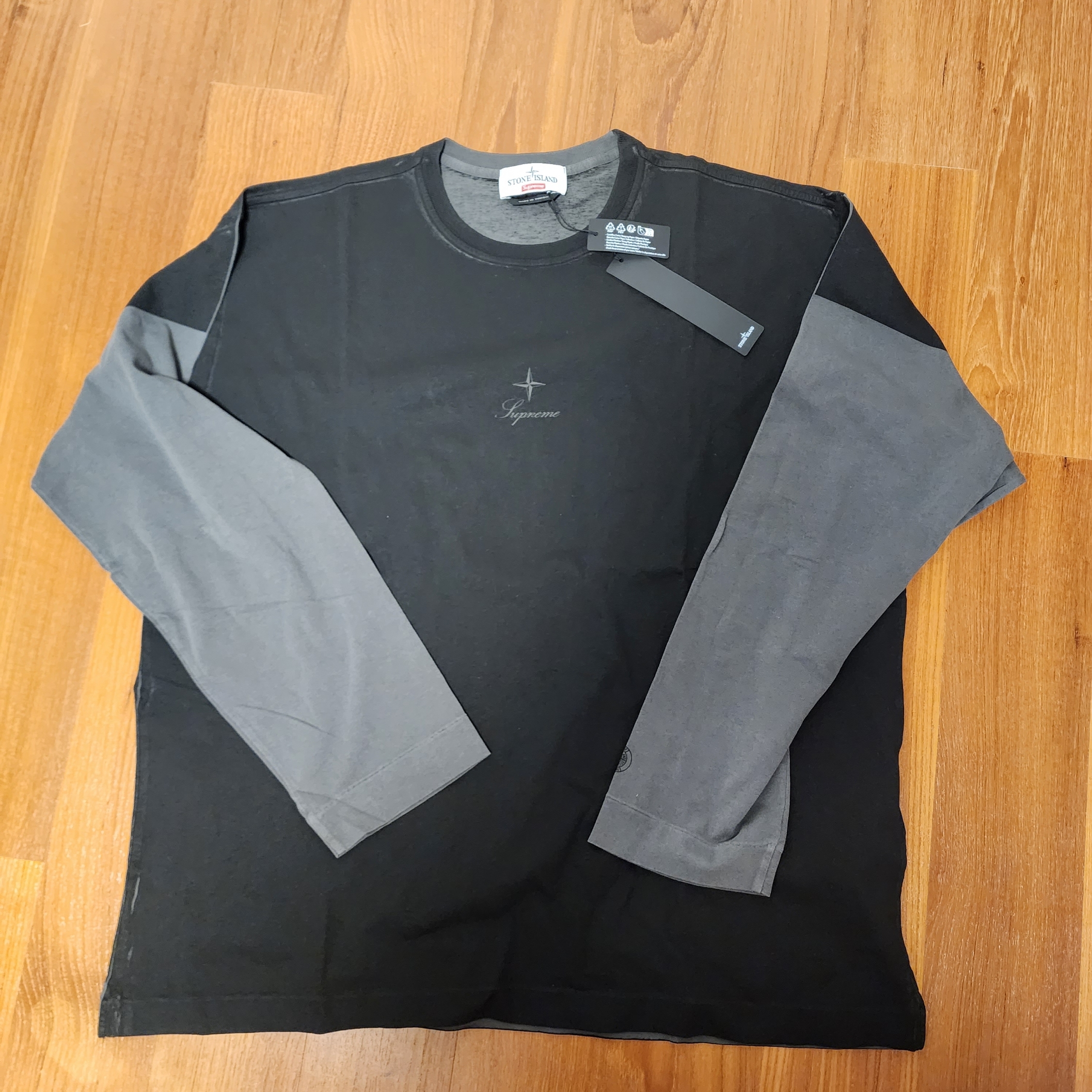 Supreme x Stone Island L/S Top Black - 23FW 착용 스타일 - 1