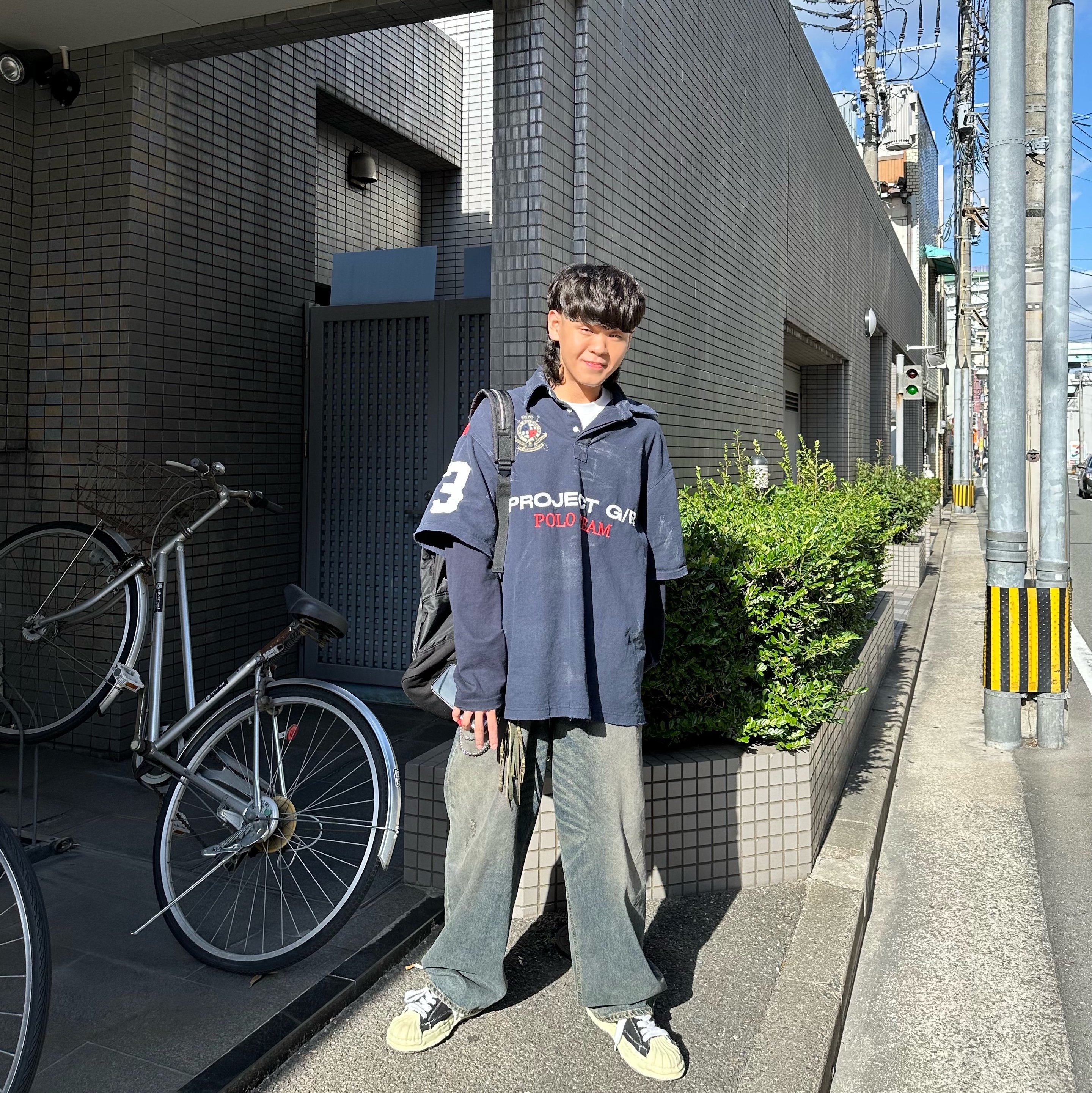 Project G/R Polo Parody Shirts Navy, Farfromwhat Far Zipper Ripstop Backpack Black 착용 스타일 - 2