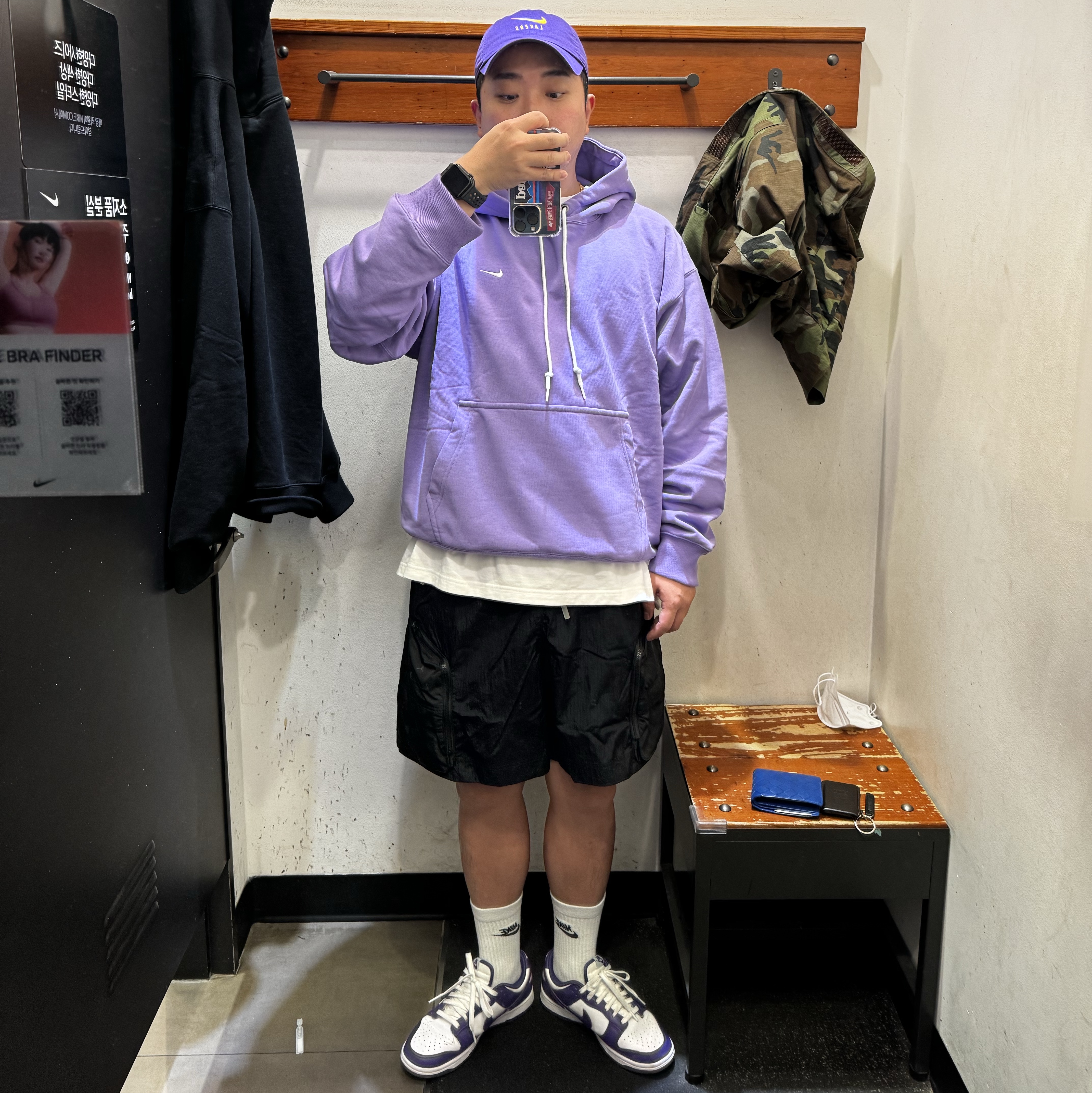 Nike Solo Swoosh French Terry Pullover Hoodie Space Purple - Asia, Nike Dunk Low Retro Championship Court Purple 착용 스타일