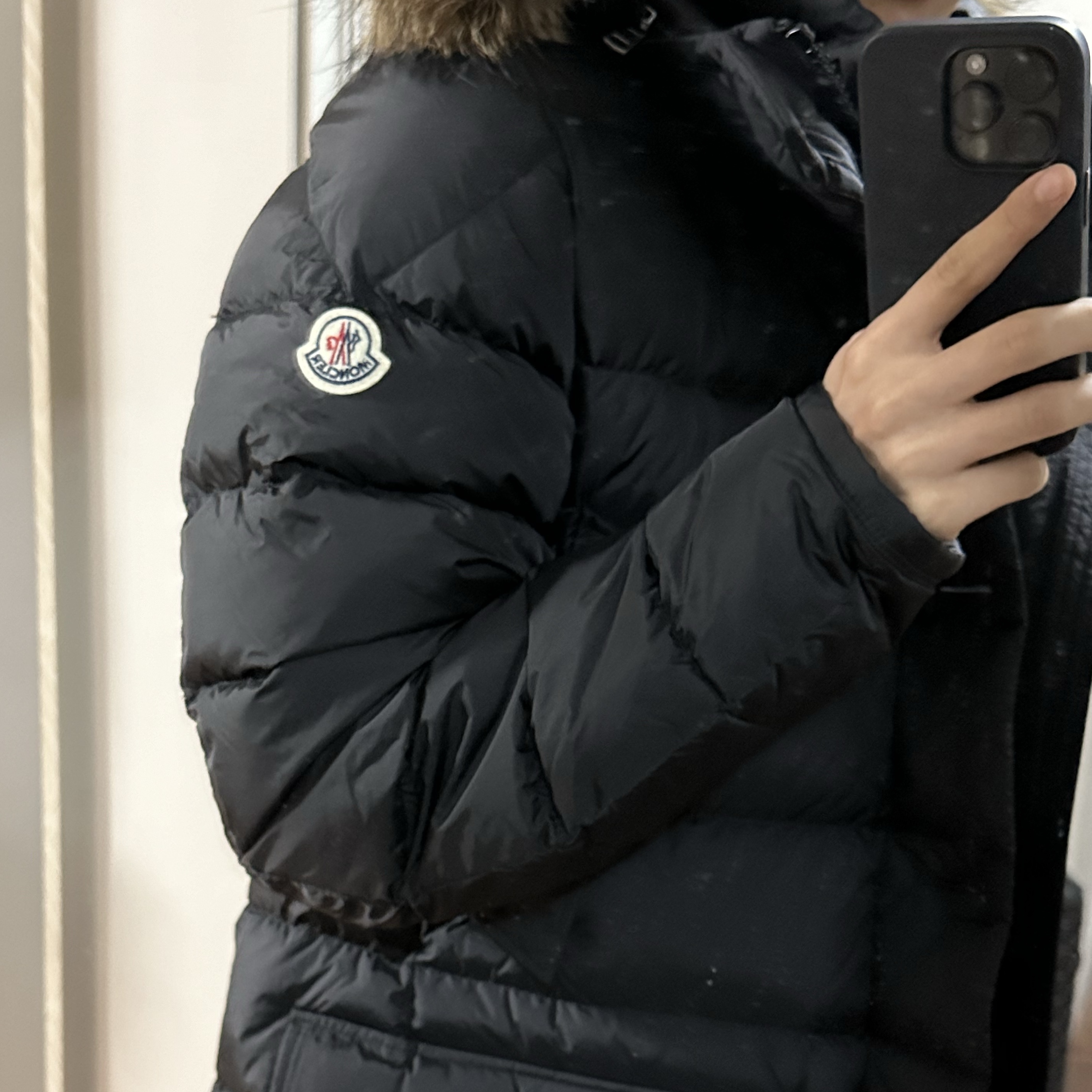 Moncler Cluny Long Down Jacket Black - 23FW 착용 스타일