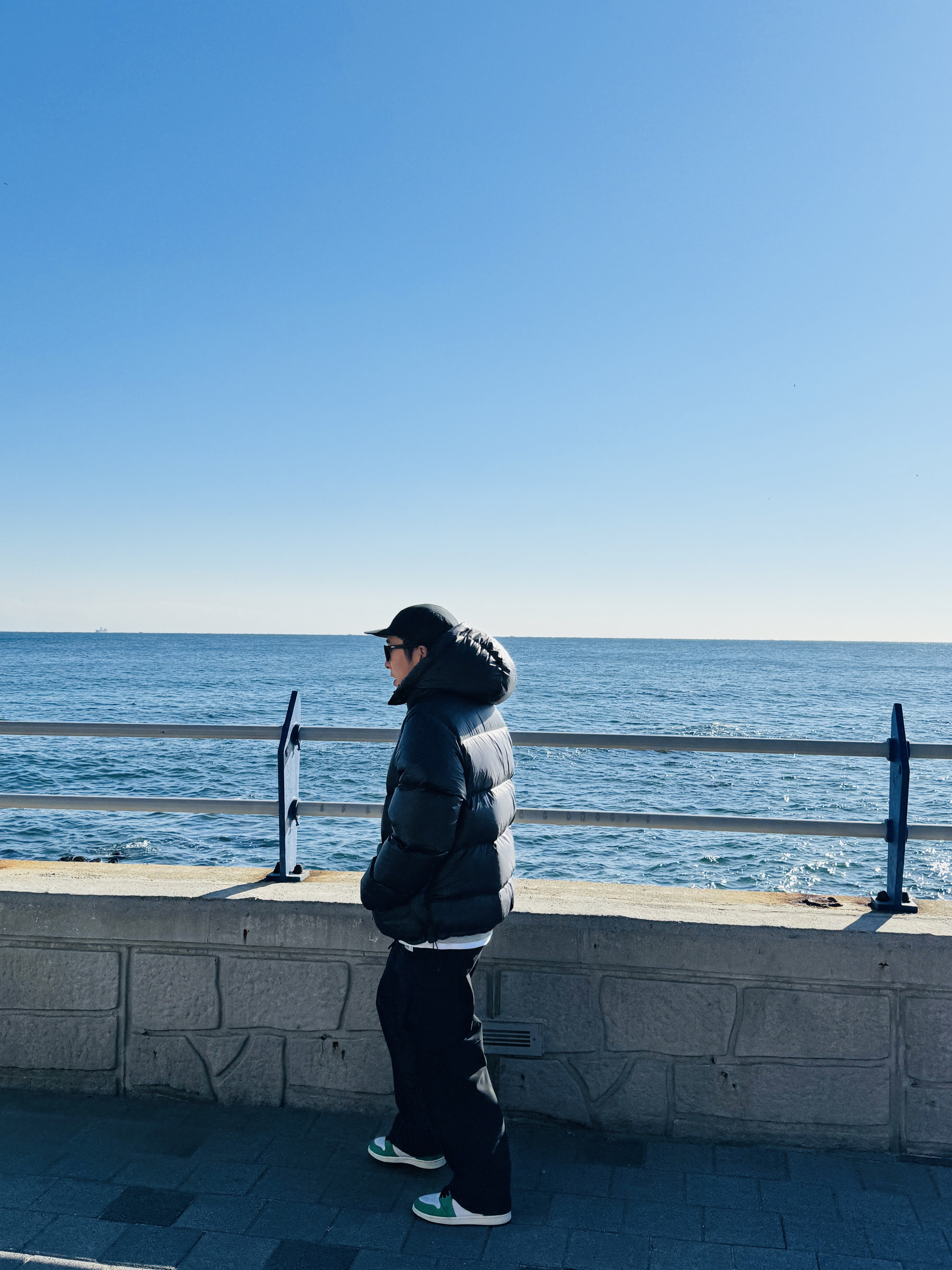 Stussy Down Parka Micro Ripstop Phantom Black, The North Face White Label Ranger Cargo Pants Black 착용 스타일 - 2