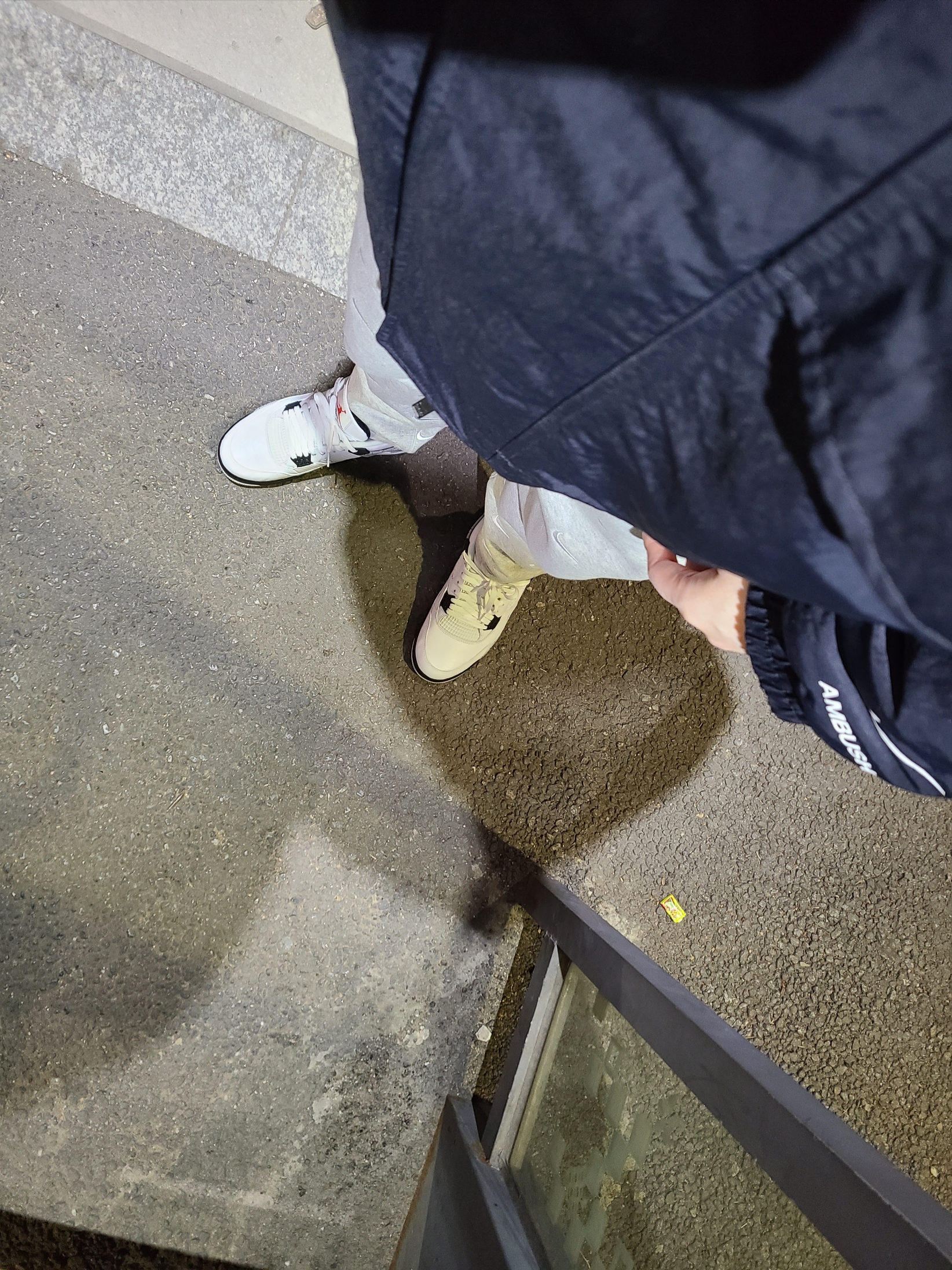 (W) Nike x Ambush NBA Collection Nets Jacket - US/EU, Nike NRG Swoosh Logo Pants Grey Heather 착용 스타일 - 2