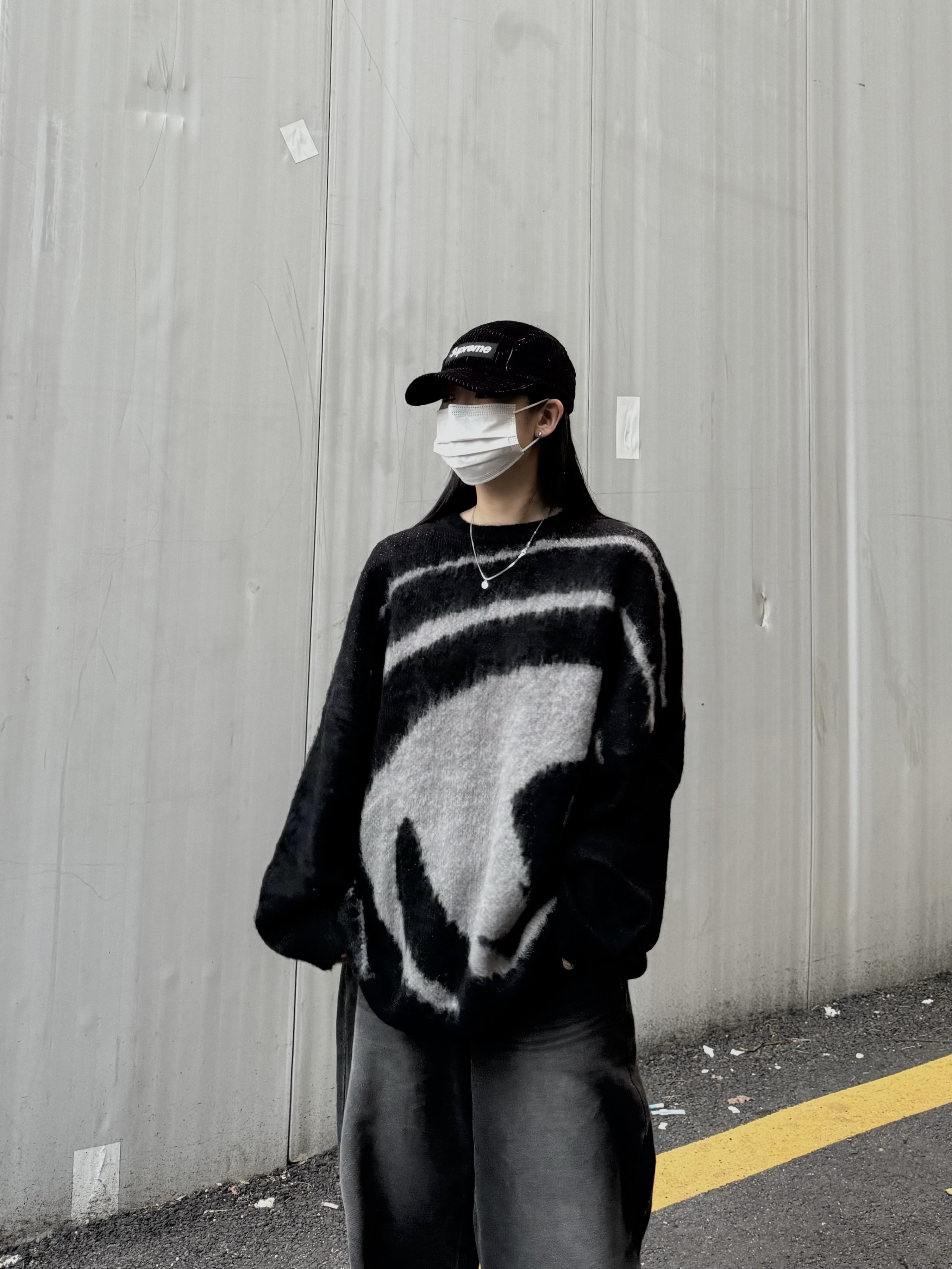 Supreme 2-Tone Corduroy Camp Cap Black - 23SS, Nike x Stussy Air Penny II Black 착용 스타일 - 1