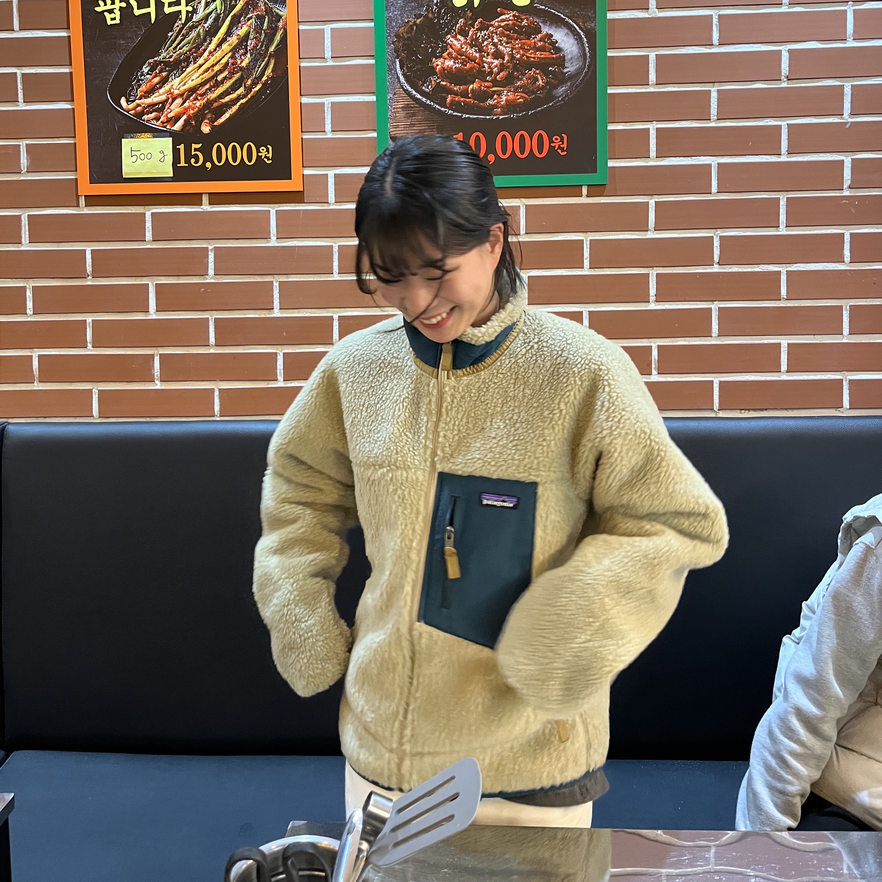 Patagonia Classic Retro-X Jacket Pelican Dark Borealis Green 착용 스타일