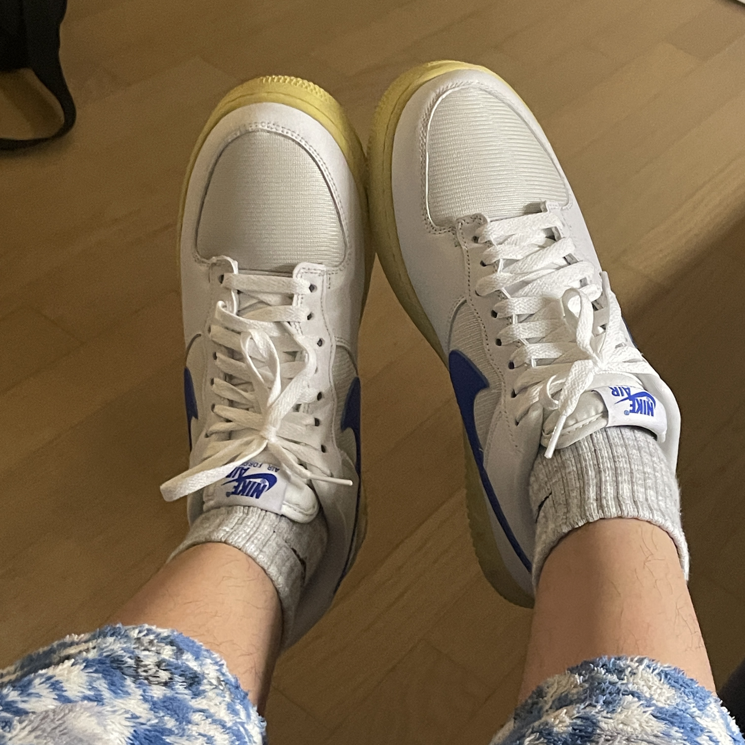 Nike Air Force 1 Low Unity White Racer Blue 착용 스타일