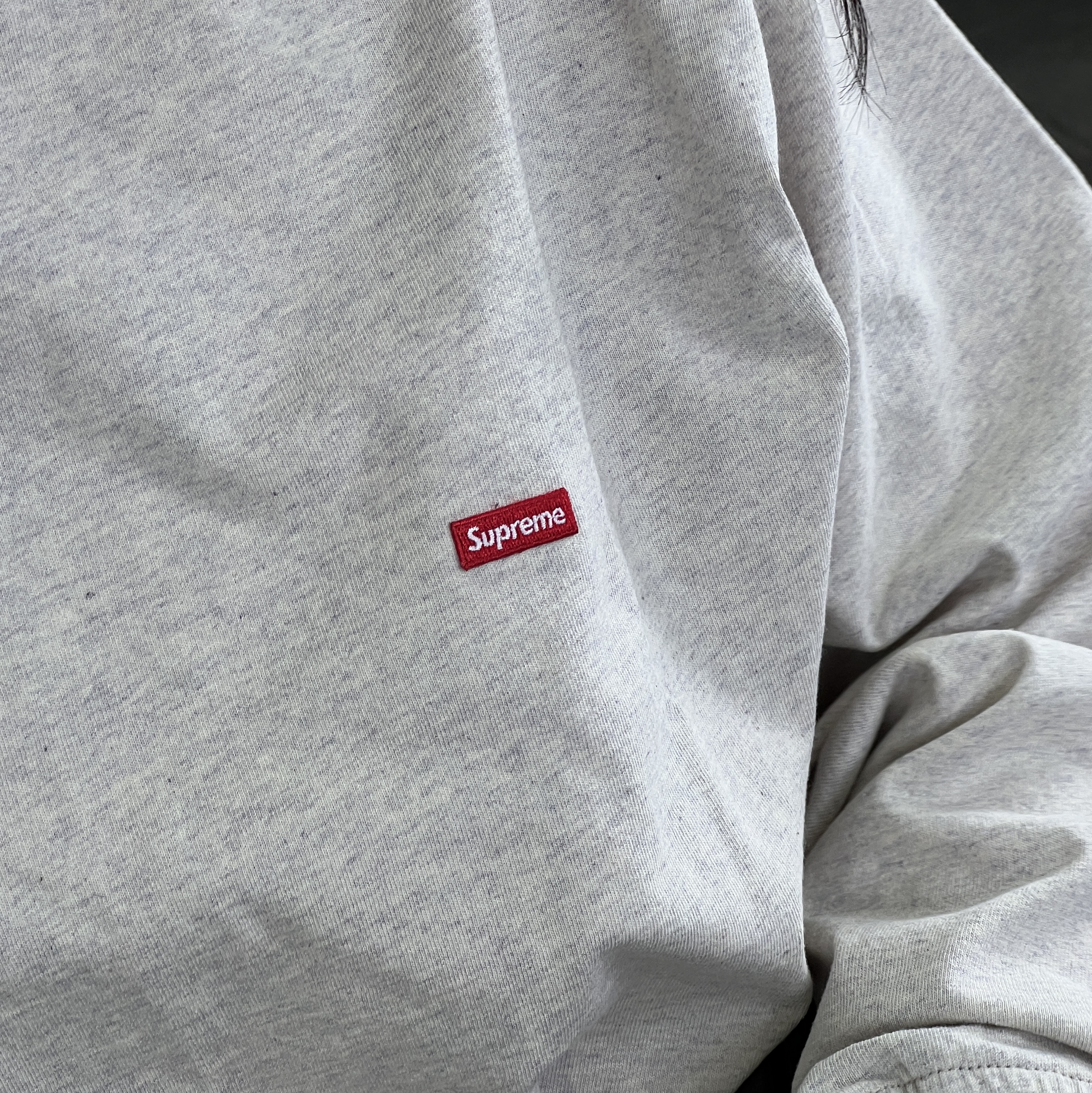 Supreme Small Box L/S T-Shirt Oatmeal - 23SS 착용 스타일