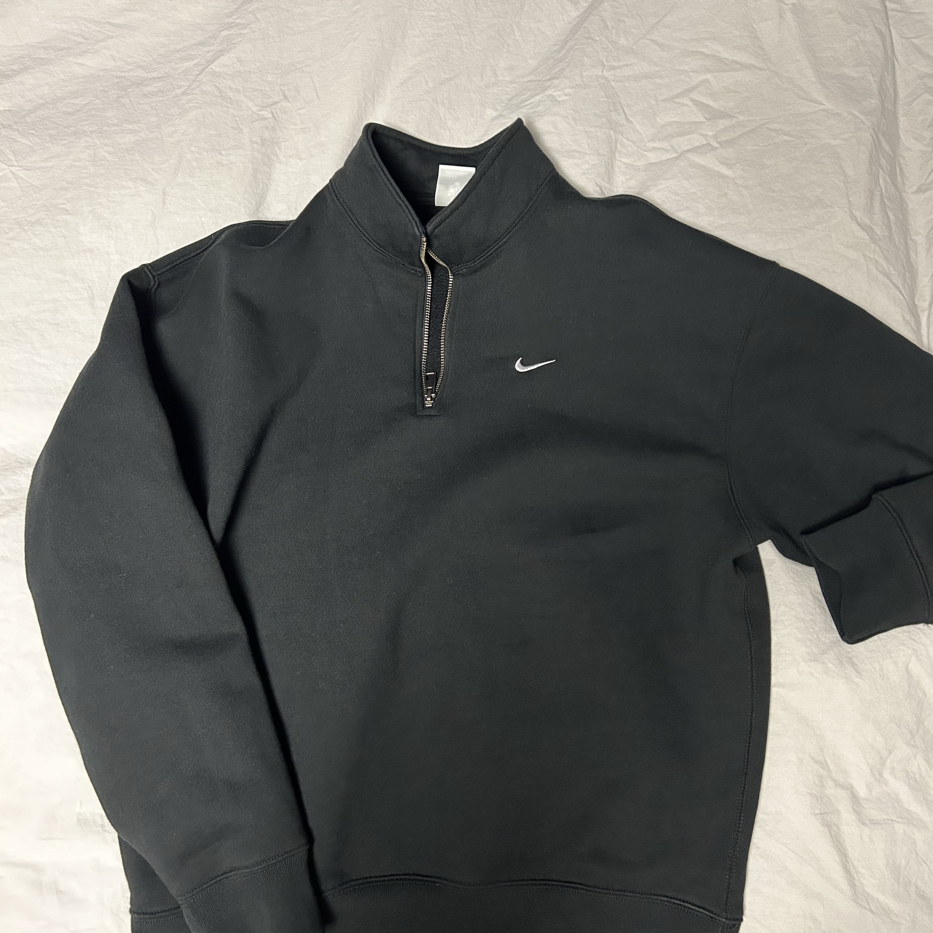 Nike NRG Solo Swoosh Heavy Weight BB Quarter Zip Top Black - Asia 착용 스타일