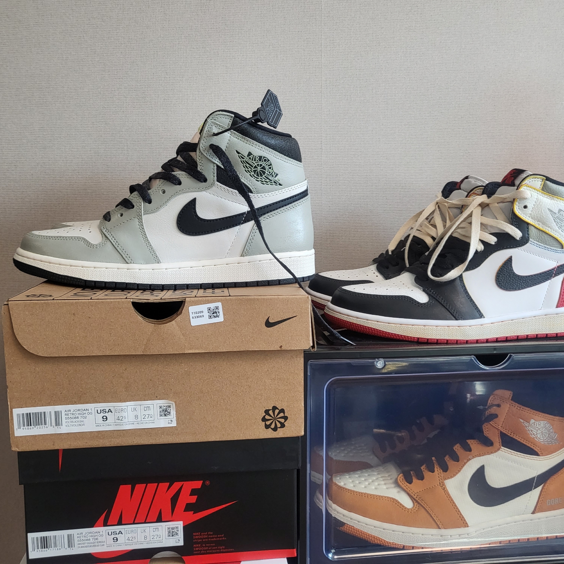 Jordan 1 Retro High OG Volt, Jordan 1 Element Gore-Tex Light Curry 착용 스타일 - 2