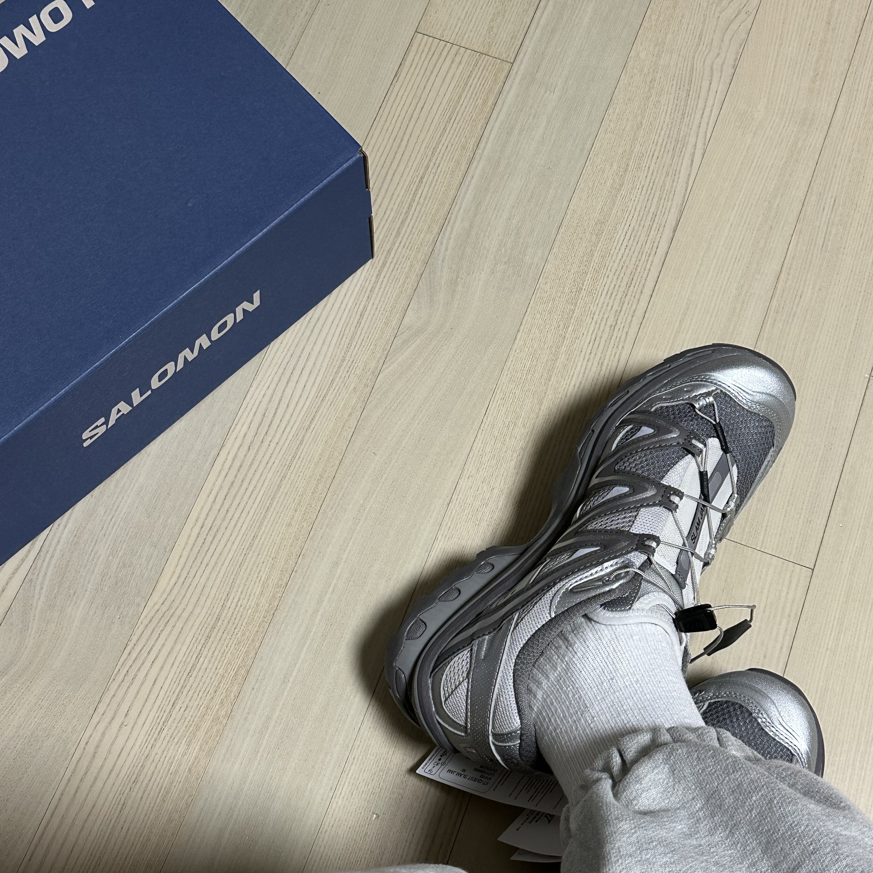 Salomon x Slam Jam XT-Quest Plum Kitten Lunar Rock 착용 스타일 - 1