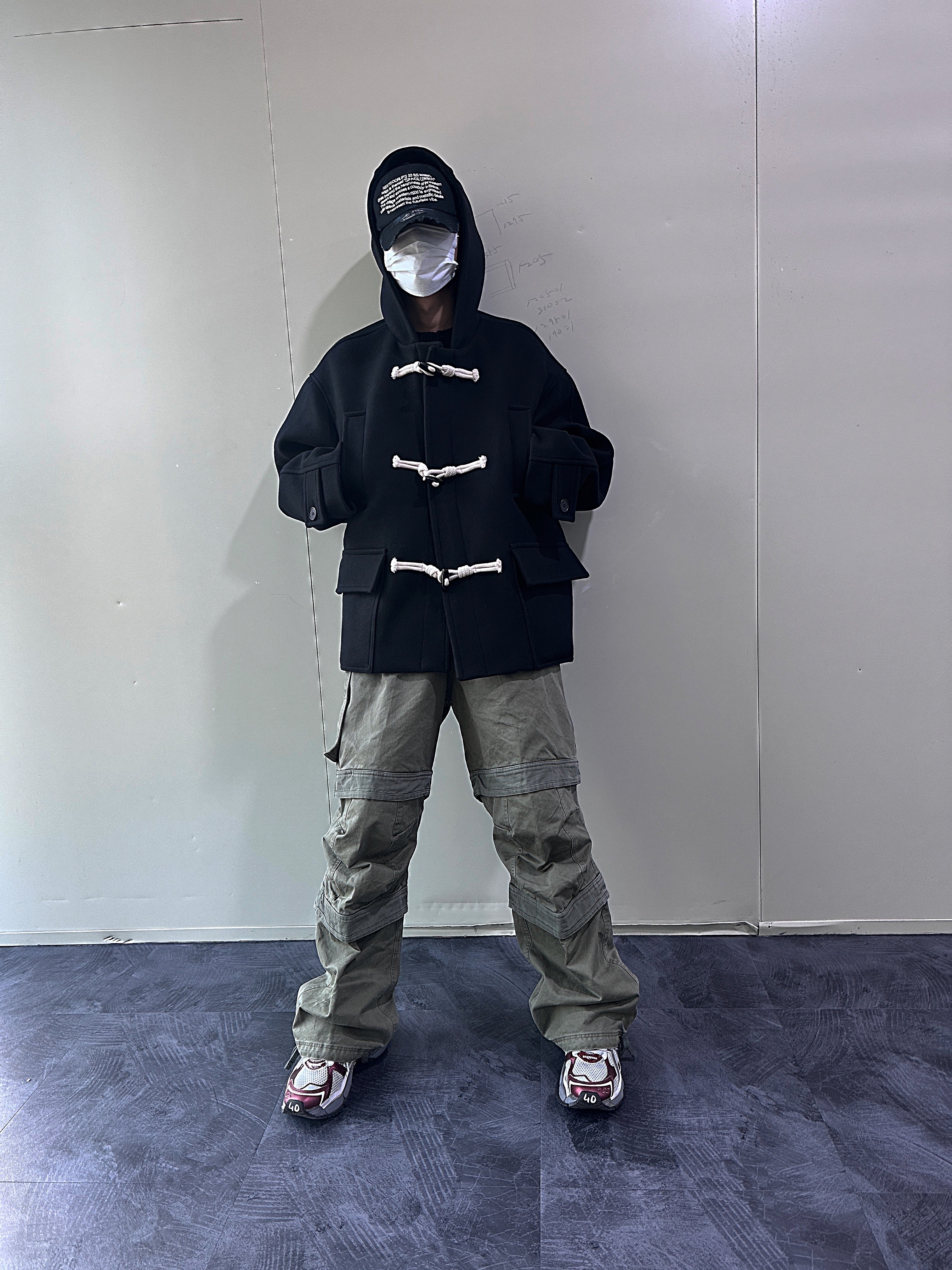 Farfromwhat Far Layered Work Pants Olive 착용 스타일 - 2