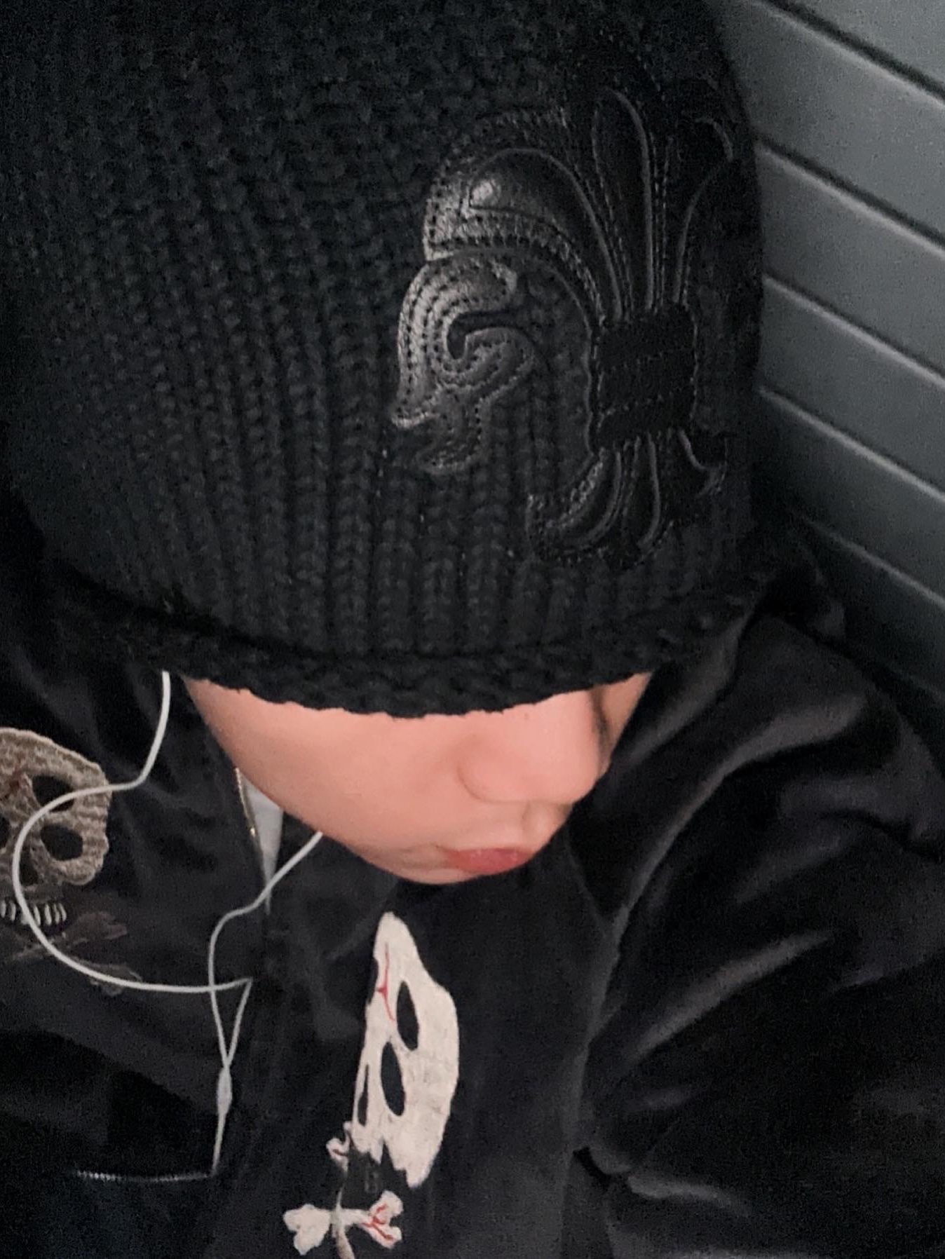 Kapital Velveteen Sulfide Souvenir Rain Skull Jacket Black 착용 스타일 - 4
