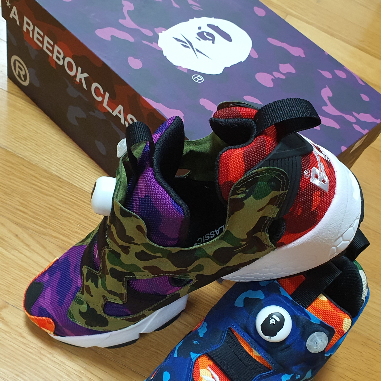 Reebok x BAPE Instapump Fury OG Multi Camo 착용 스타일 - 1