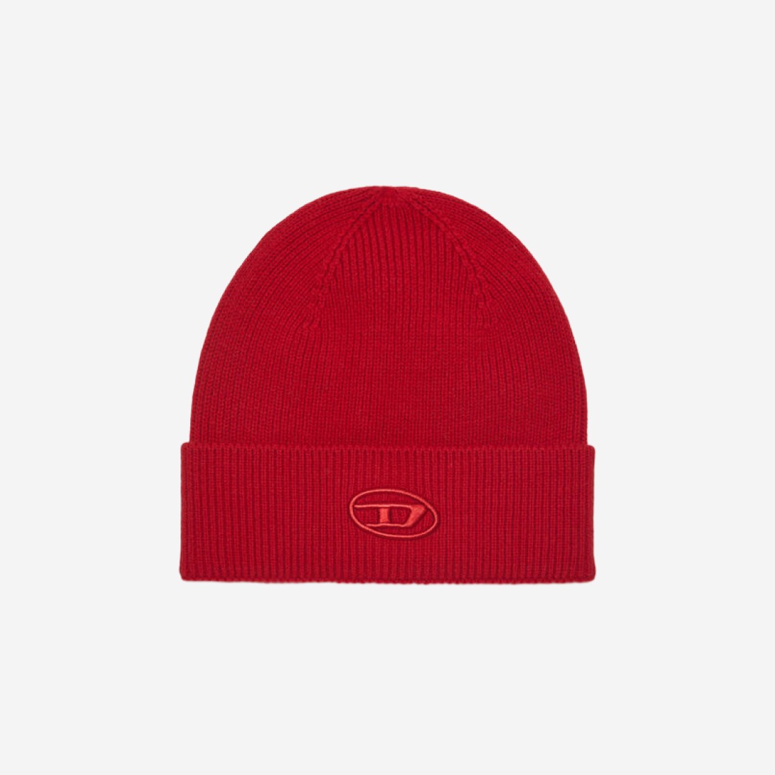 Diesel K-Coder-Fully B Ribbed Beanie with D Embroidery Red 상세 이미지 1